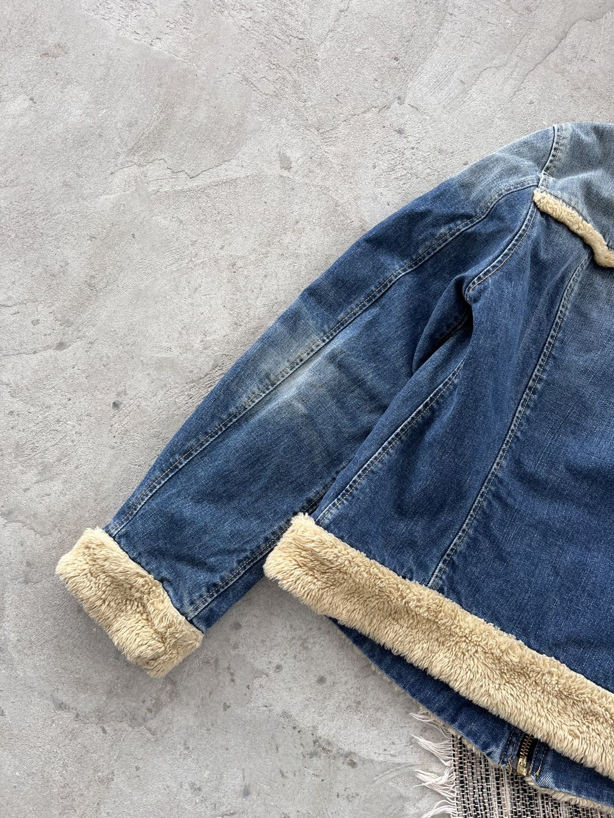Levi's Vintage Levis Washed Denim Sherpa Bomber Jacket Avantgarde Size L / US 10 / IT 46 - 14 Thumbnail