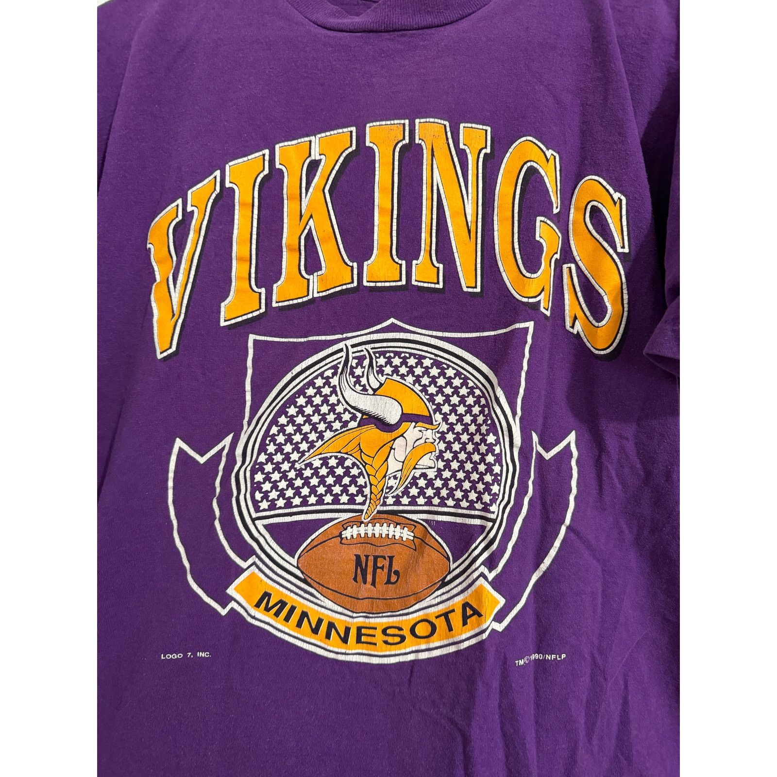 Logo 7 Vintage Minnesota Vikings Single-Stitch T-shirt Men's size M Size US M / EU 48-50 / 2 - 2 Thumbnail