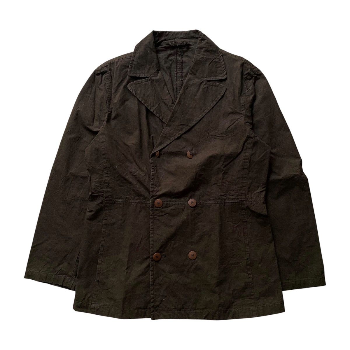 Emporio Armani Vtg 80s Emporio Armani Brown Blazer Double Button Size US M / EU 48-50 / 2 - 1 Thumbnail