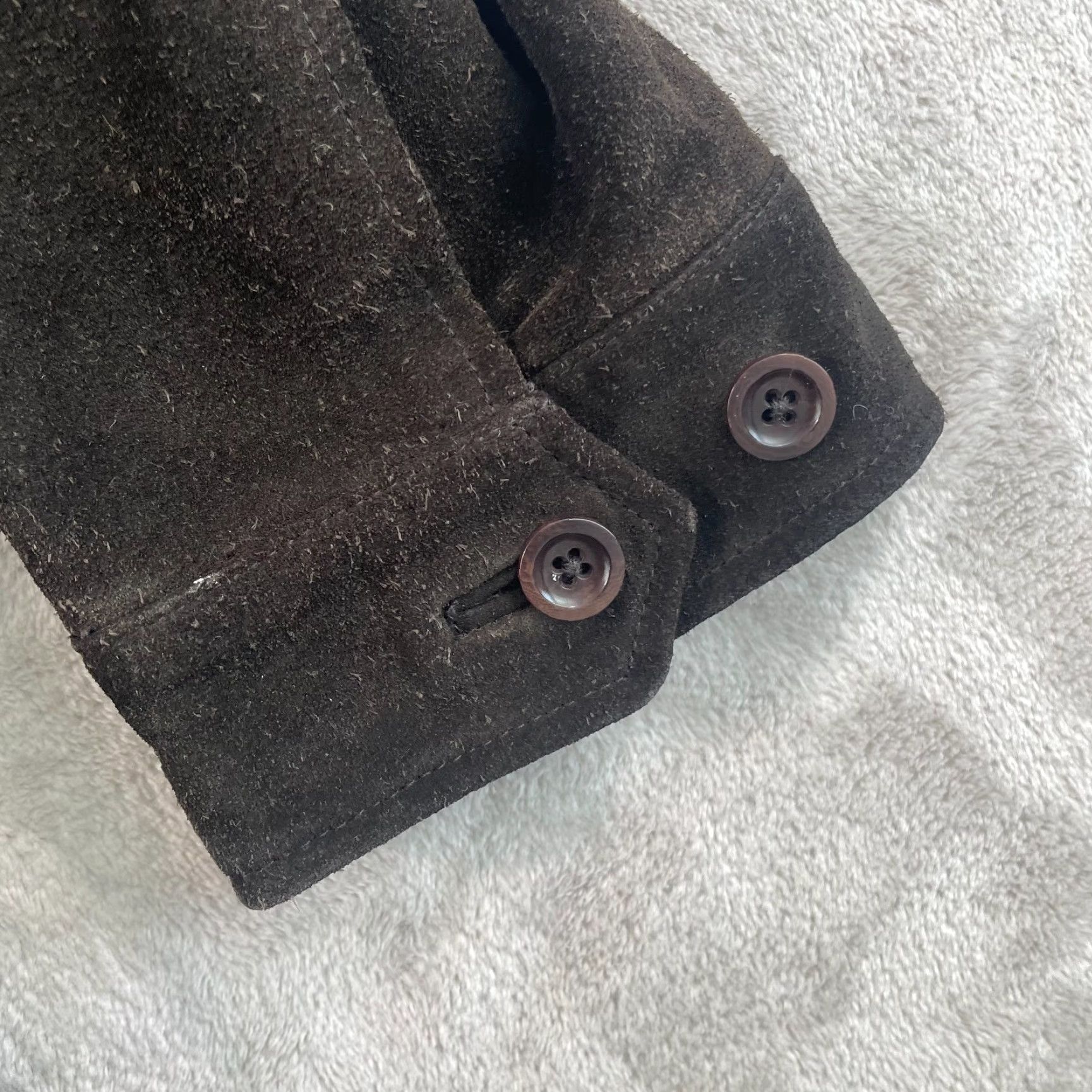 Banana Republic VINTAGE Banana Republic Bomber Jacket Men XL Chocolate Brown Suede Leather Lined Size US XL / EU 56 / 4 - 7 Thumbnail