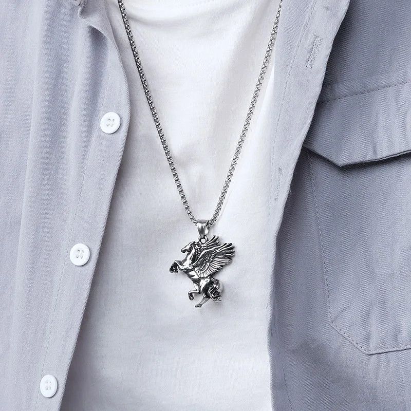 Jewelry Gothic Pegasus Fly Horse Wings Necklaces Size ONE SIZE - 4 Thumbnail