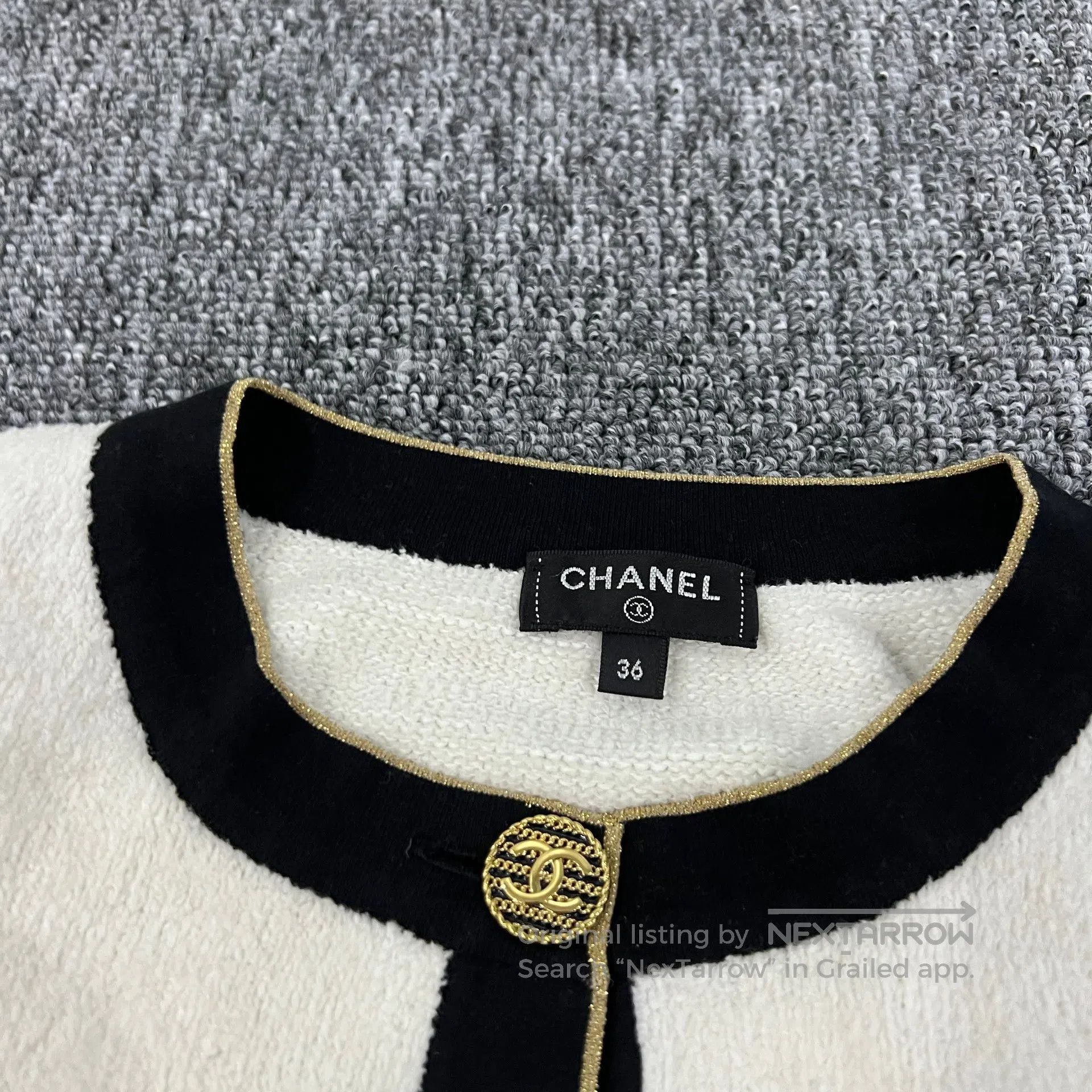 Chanel Chanel Cruise Series: Golden Button Short-Sleeved Towel-Qu Size S / US 4 / IT 40 - 5 Thumbnail