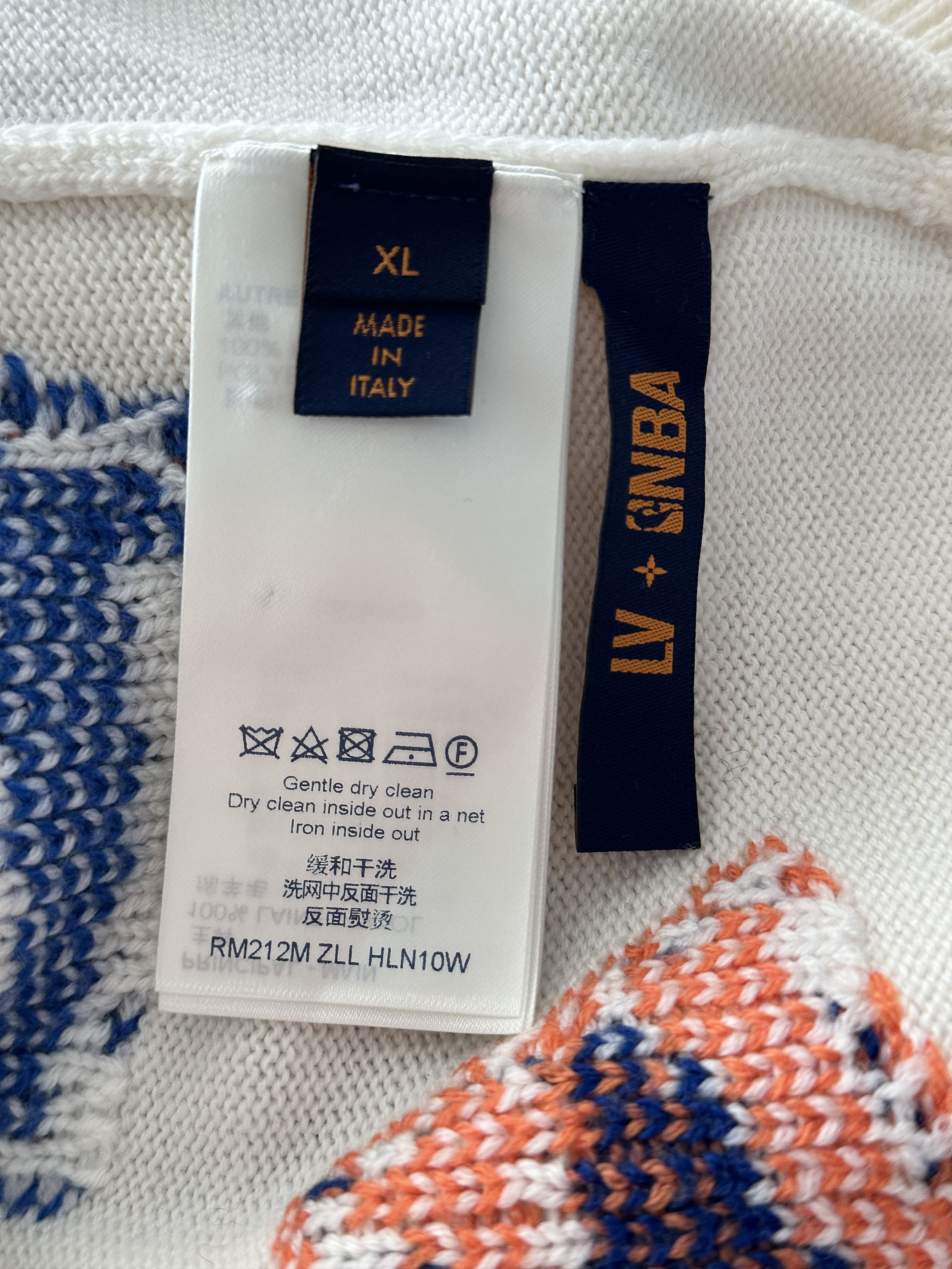 Louis Vuitton Louis Vuitton NBA White Multicolor Letter Wool Sweater Size US XL / EU 56 / 4 - 4 Thumbnail