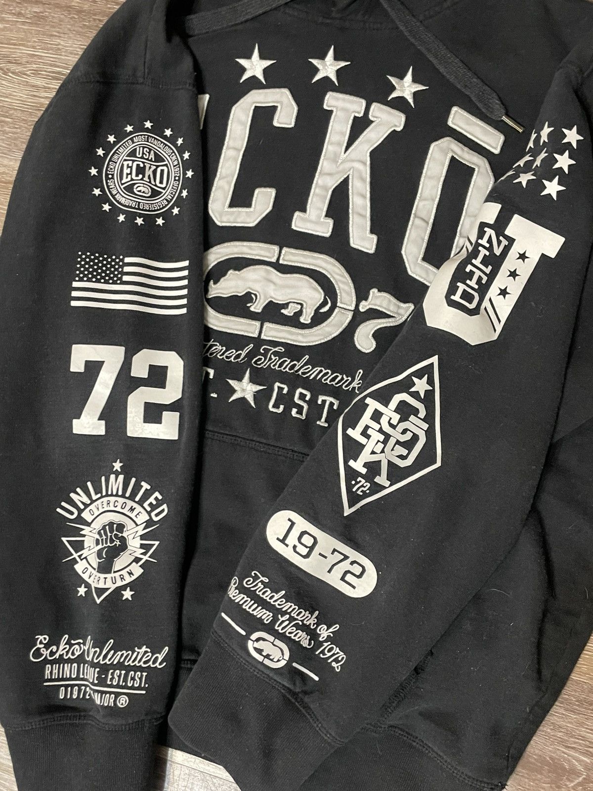 Ecko Unltd. Y2K 2000s Ecko Unlimited Pullover Black Washed Hoodie Size US XL / EU 56 / 4 - 5 Thumbnail