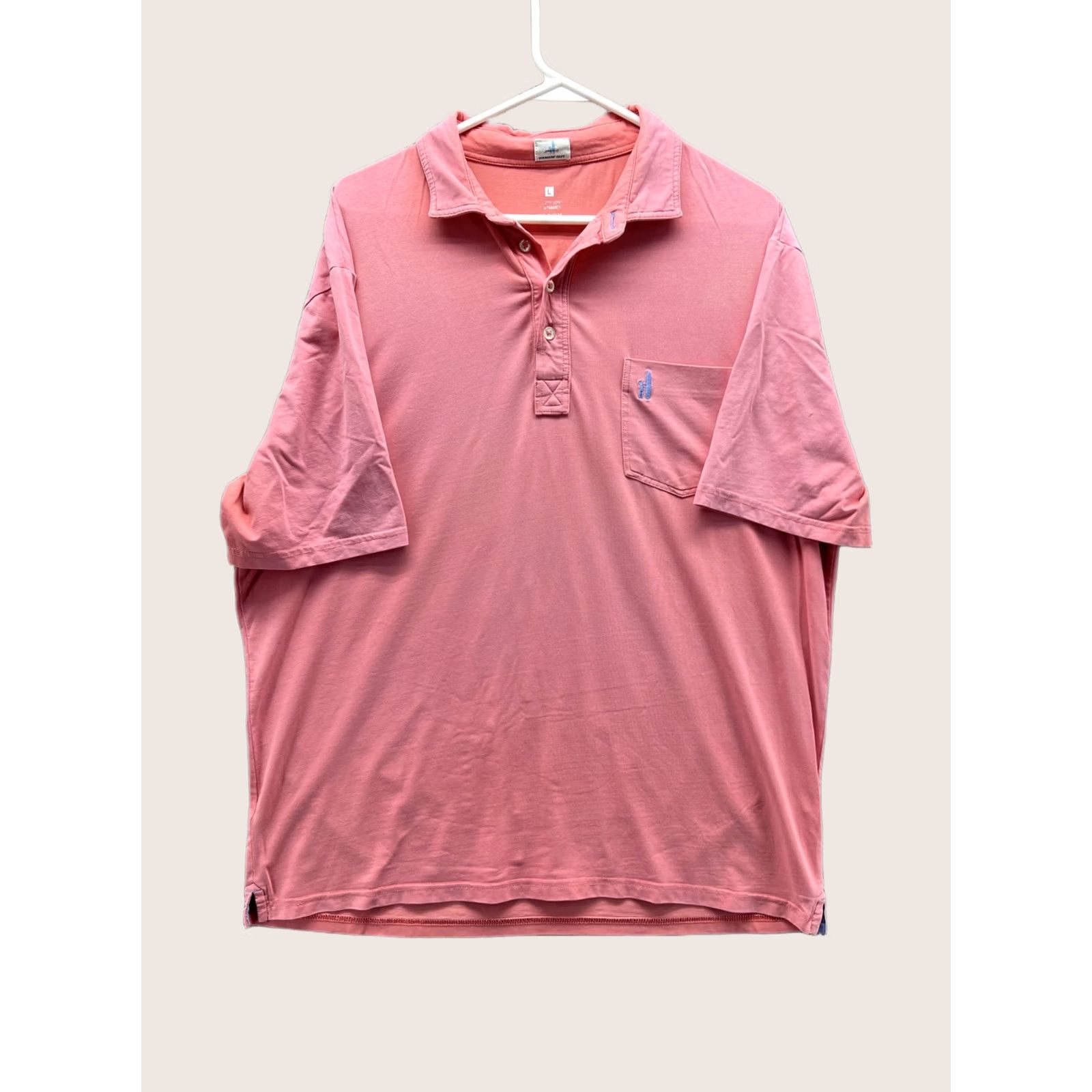 johnnie-O Johnnie-O Hangin' Out Polo Shirt Mens L Pink Pocket Stretch Short Sleeve Casual Size US L / EU 52-54 / 3 - 1 Thumbnail