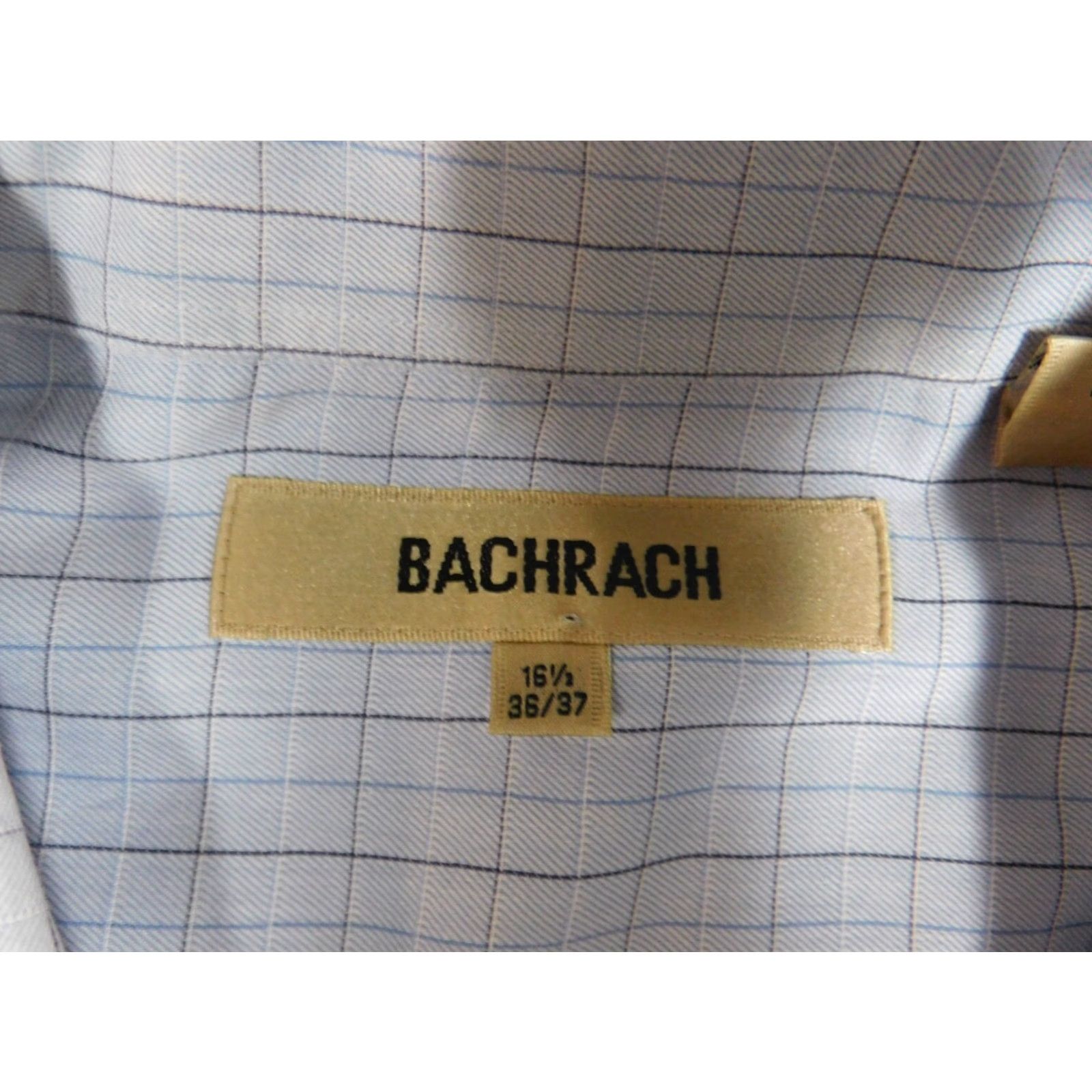 Vintage Bachrach Mens Shirt Dress Shirt Blue Plaid Button-Down 16.5 Regular Collar Non-Iron Breathable Size US XL / EU 56 / 4 - 5 Thumbnail