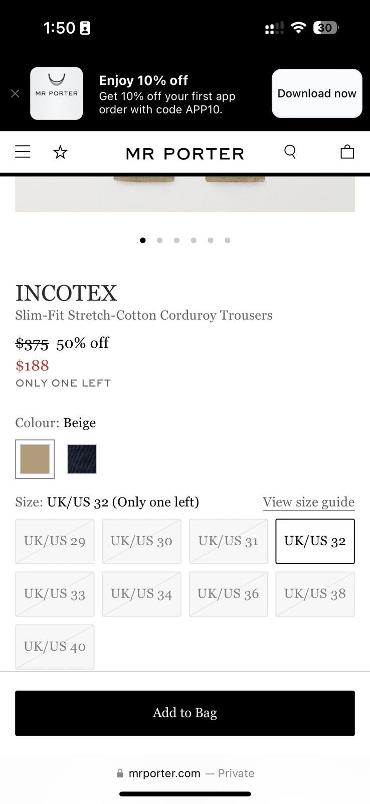 Incotex Incotex Strech Cord Size US 34 / EU 50 - 10 Thumbnail