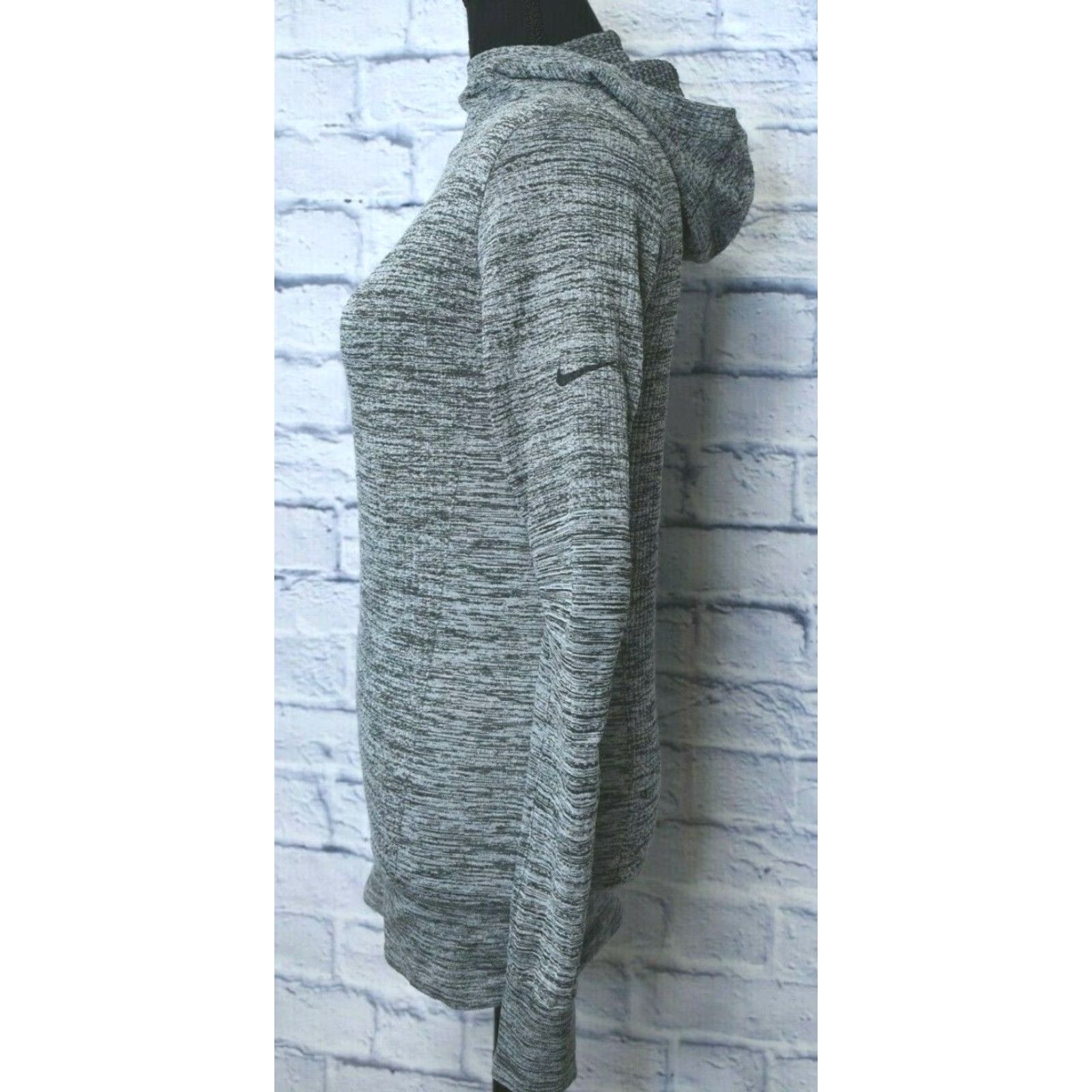 Nike Nike Pro Hooded Long Sleeve Shirt Womens Small Black Gray Thumb Holes Size S / US 4 / IT 40 - 4 Thumbnail