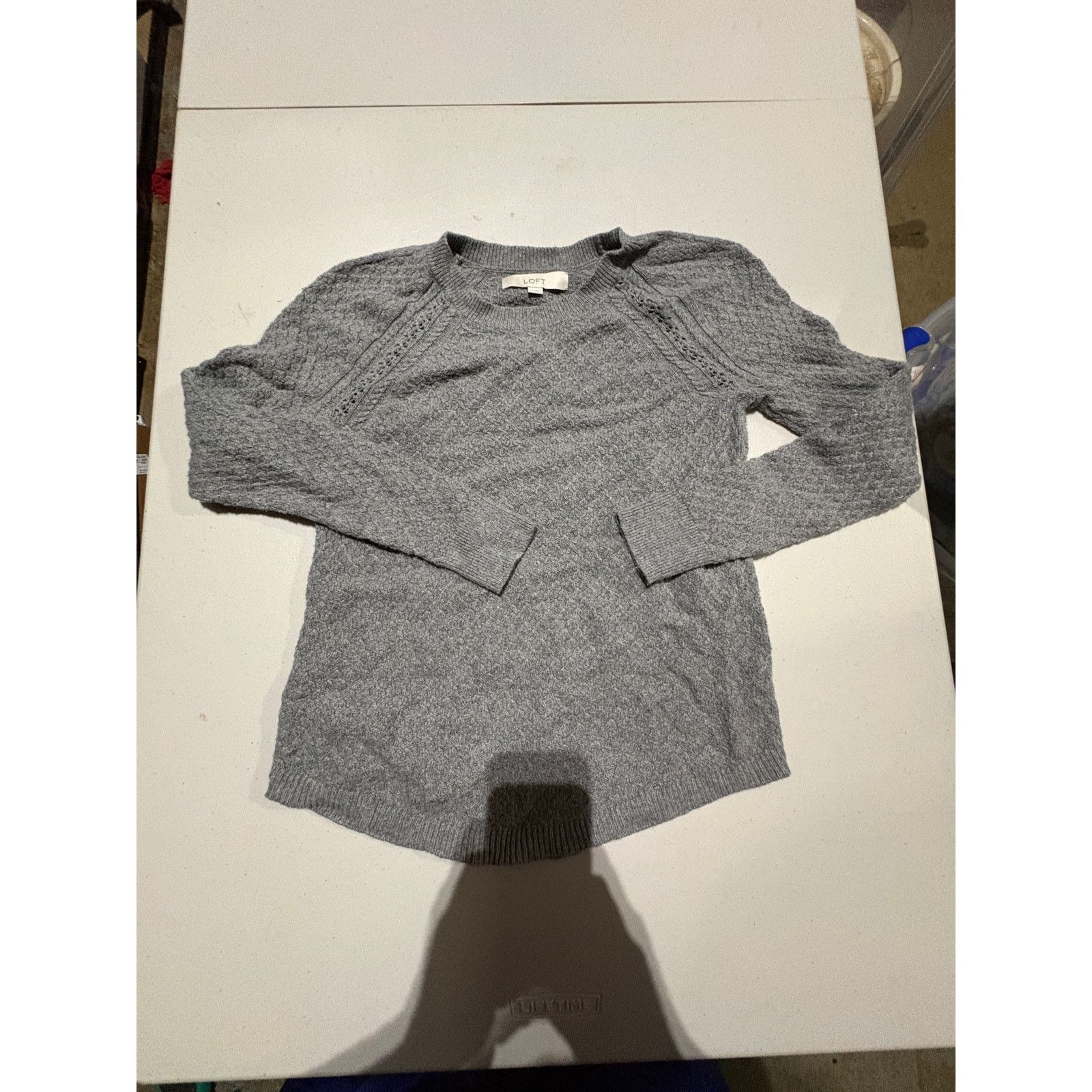 Loft LOFT Women’s XS Gray Knit Sweater Long Sleeve Crew Neck Size XS / US 0-2 / IT 36-38 - 2 Thumbnail