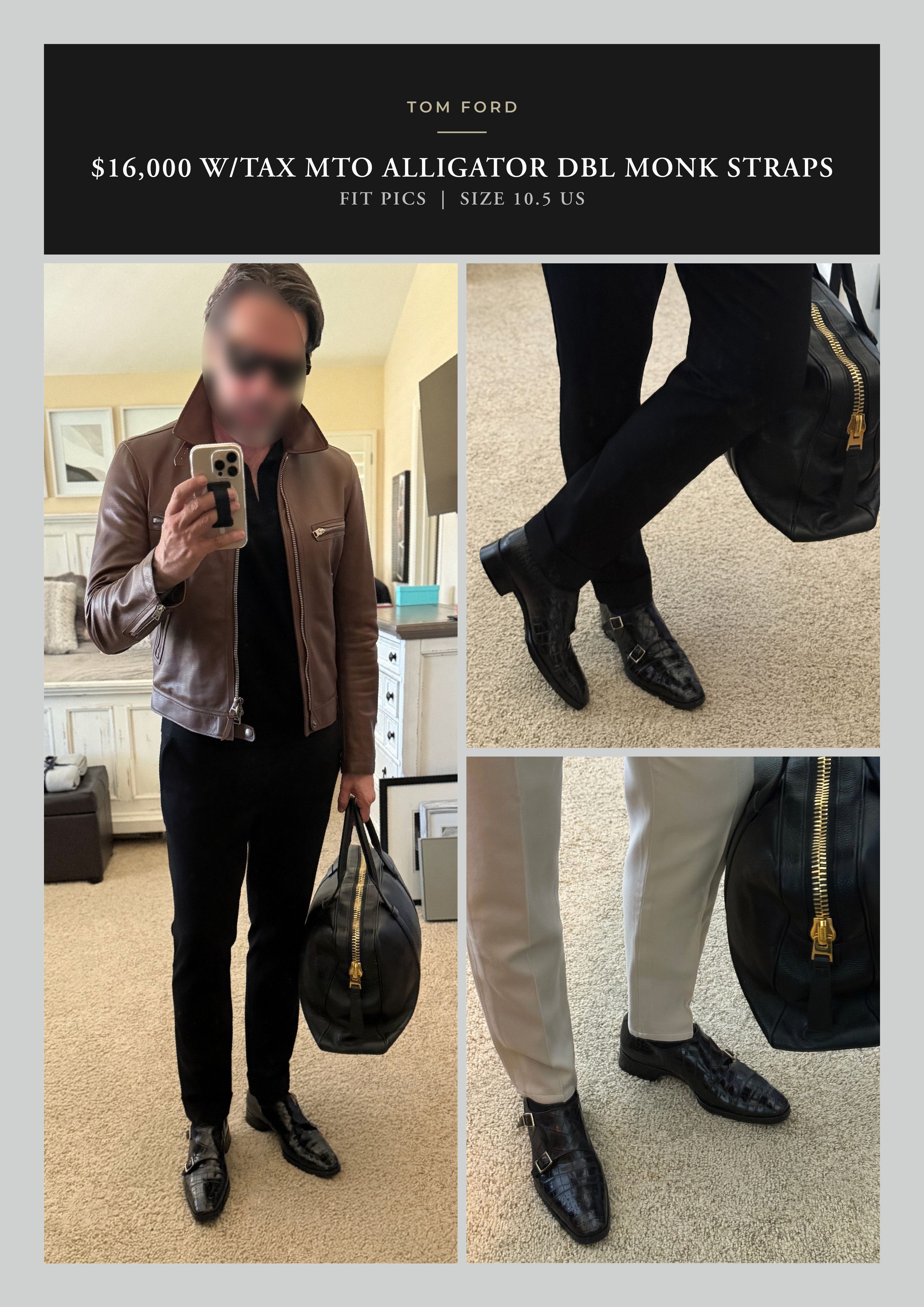 Tom Ford The A-List Celeb RARE $16K TOM FORD Alligator Monk Straps Size US 11 / EU 44 - 1 Thumbnail
