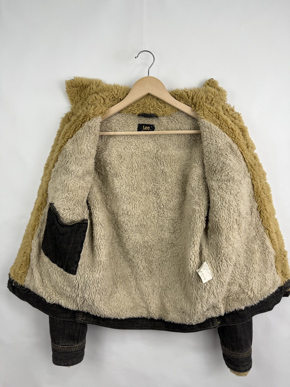 Lee 🇺🇸 Vintage 90s Lee Riders Kansas Sherpa Furry Slim Jacket Y2K Size US L / EU 52-54 / 3 - 11 Thumbnail