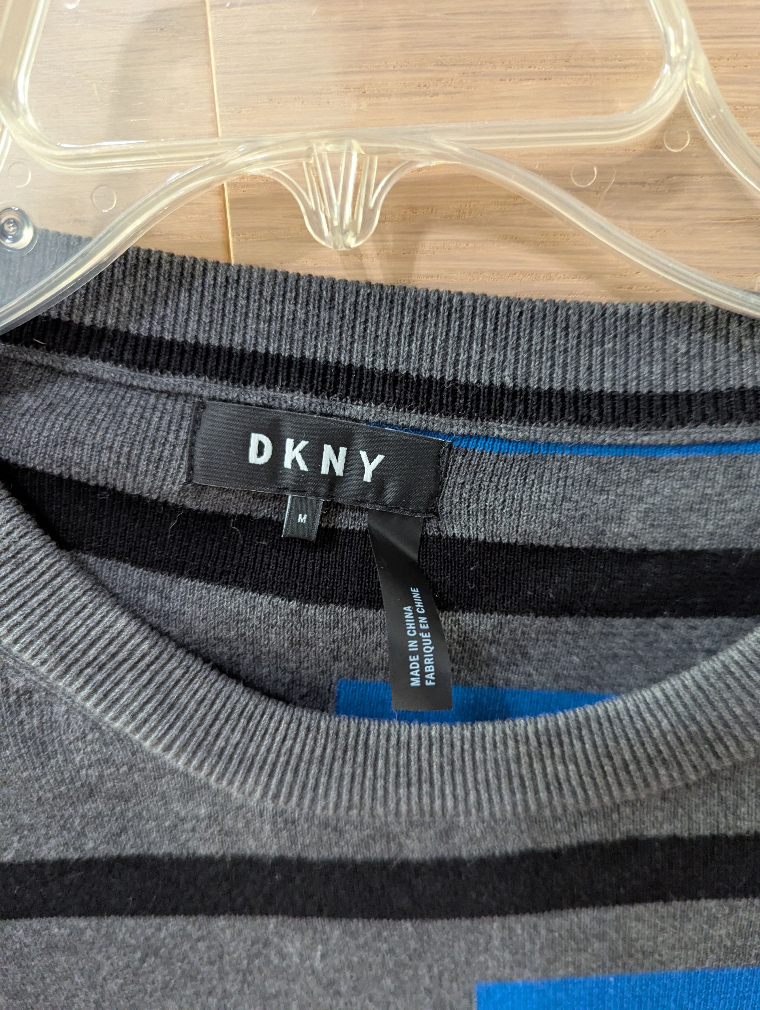 DKNY Black and Blue Stripes Grey Knit Size M / US 6-8 / IT 42-44 - 2 Thumbnail