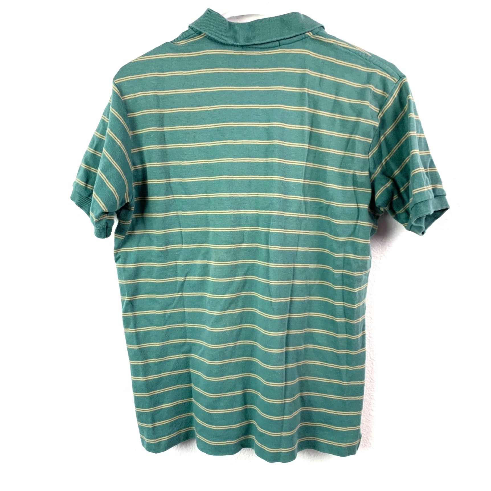Vintage VINTAGE Silver Unicorn Polo Shirt 70s Striped Green Large Men 100% Cotton Casual Short Sleeve Collared Shirt Size US L / EU 52-54 / 3 - 6 Thumbnail