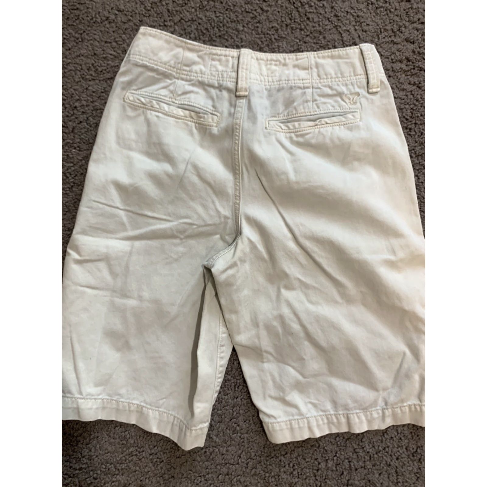 American Eagle Outfitters AMERICAN EAGLE Men's Solid Beige Long Board Shorts Size 26 Casual Cotton Regular Size US 26 / EU 42 - 2 Thumbnail