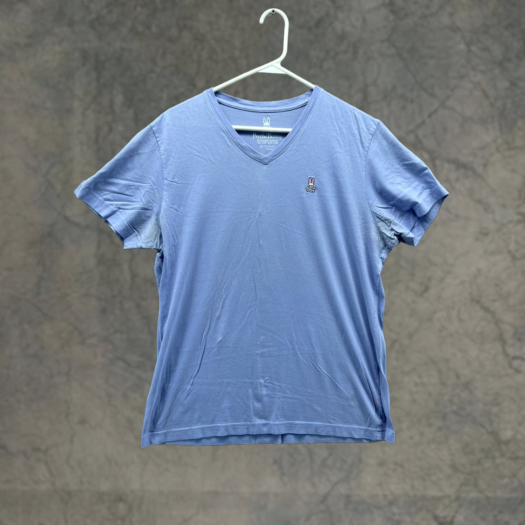Psycho Bunny Psycho Bunny Shirt Mens Medium Blue V Neck Pima Cotton Skull Bunny Tee Tagless Soft Size US M / EU 48-50 / 2 - 1 Thumbnail