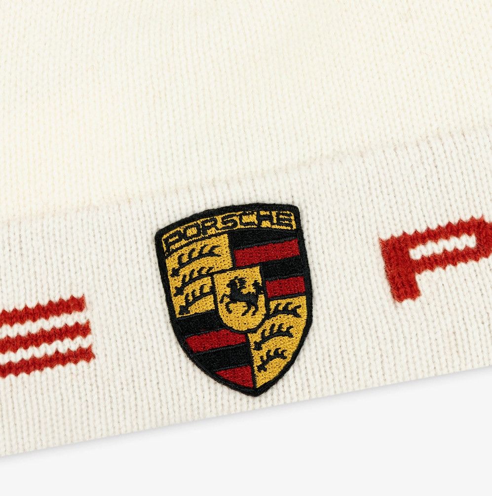 Aime Leon Dore × Porsche Design Aimé Leon Dore ALD Porsche Wool Skullcap Beanie White Size ONE SIZE - 2 Thumbnail