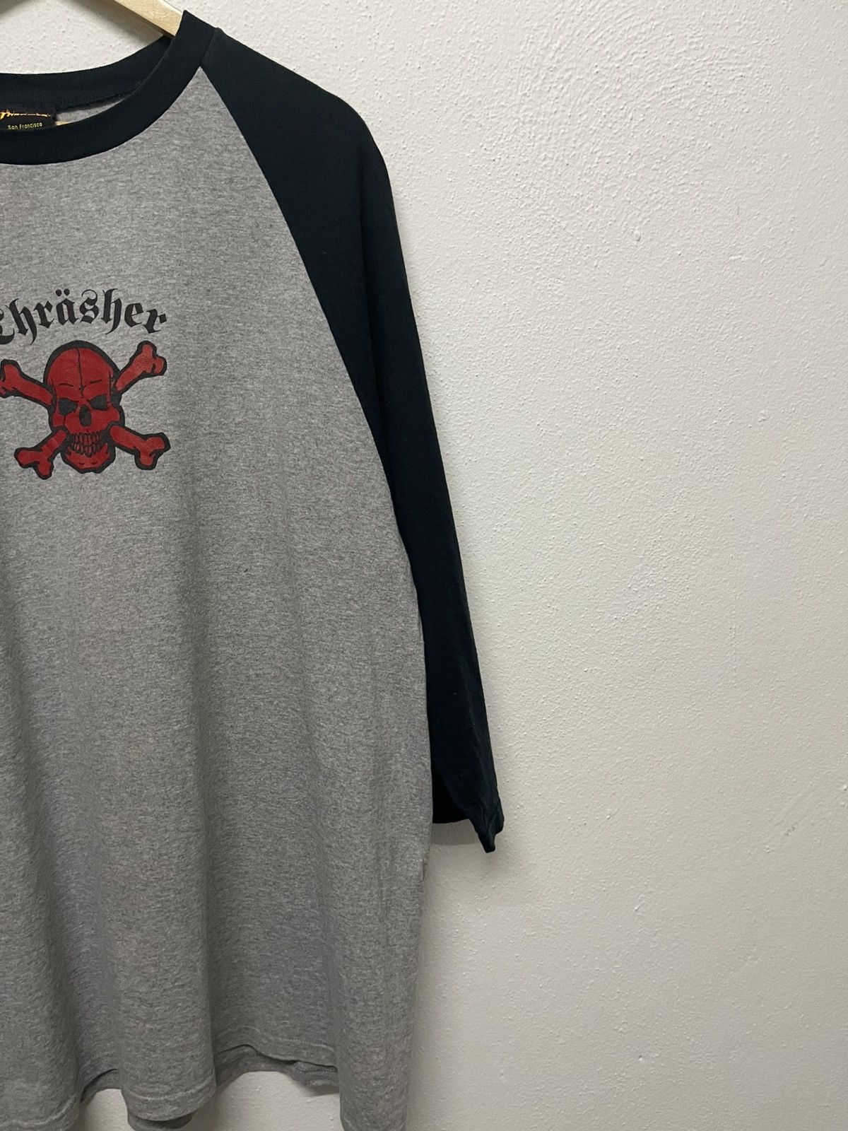 Thrasher × Vintage VINTAGE THRASHER SKULL SKATEBOARDING SKULL 3Q SHIRT Size US XL / EU 56 / 4 - 4 Thumbnail