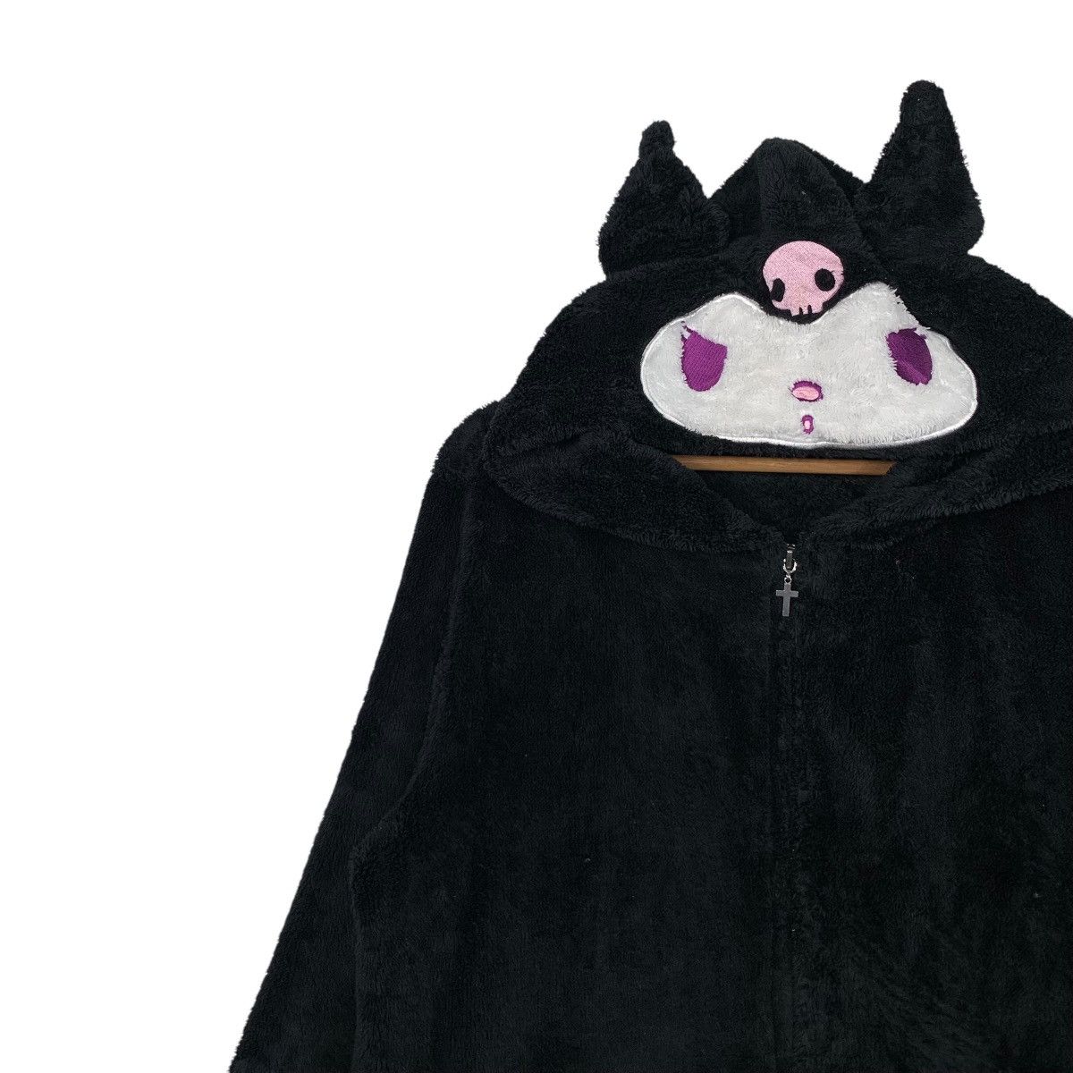 Anime KUROMI Face Zipper Fleece Hoodies #2070-C90 Size L / US 10 / IT 46 - 6 Thumbnail