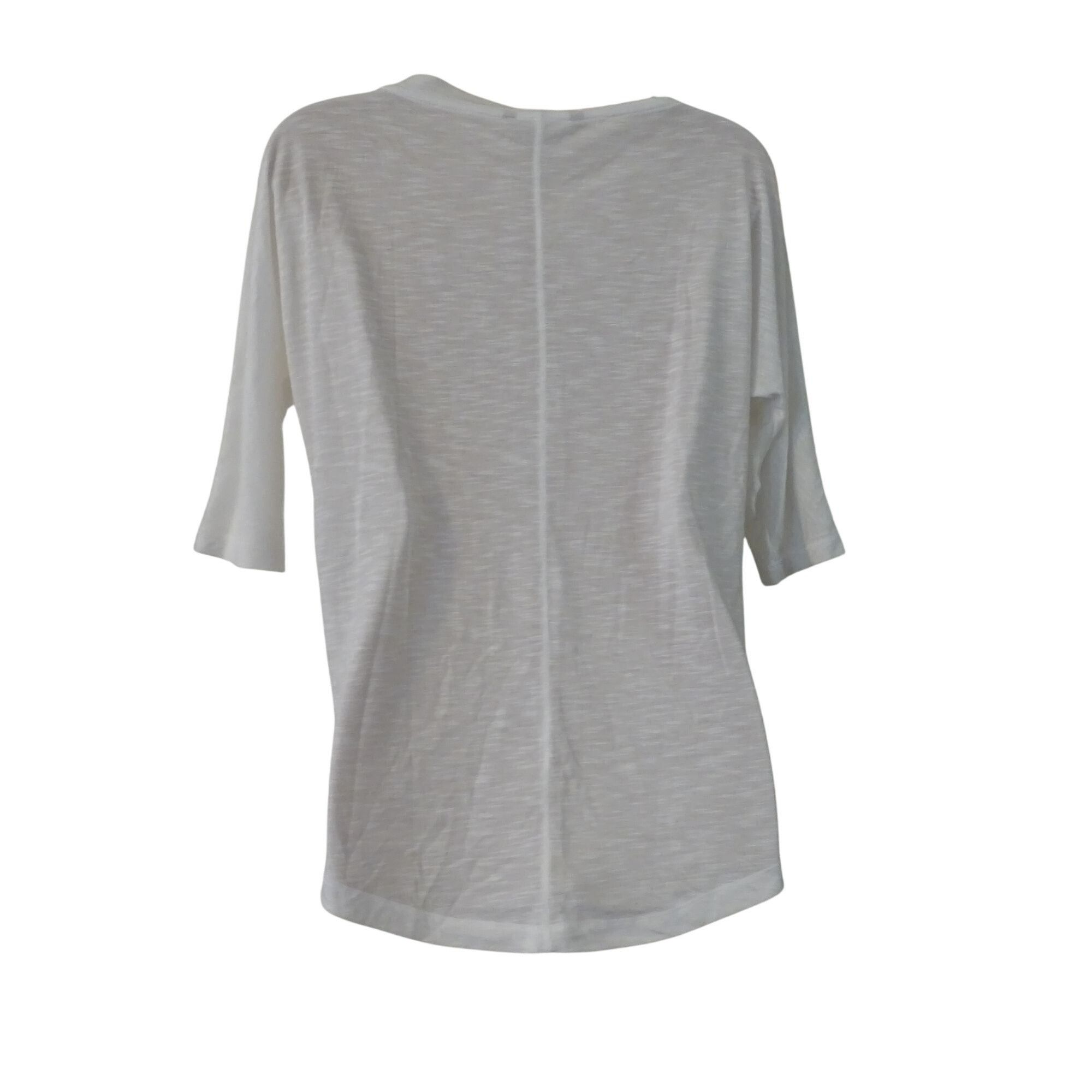 Banana Republic Banana Republic Women White V-Neck 1/2 Sleeve Knit Top Small Size S / US 4 / IT 40 - 3 Thumbnail