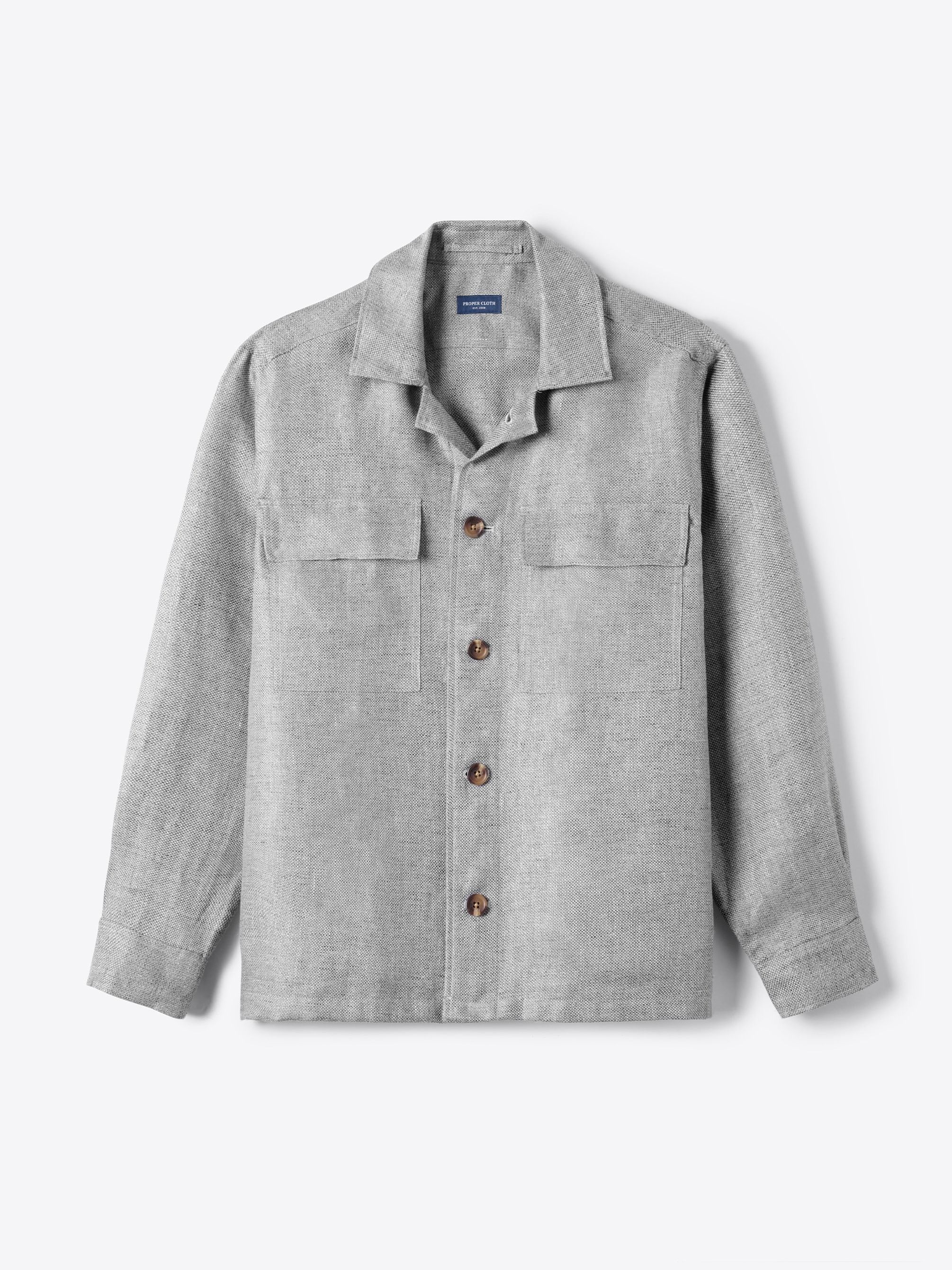 Proper Cloth Hopsack Linen-Lyocell Shirt Jacket Size US L / EU 52-54 / 3 - 1 Thumbnail
