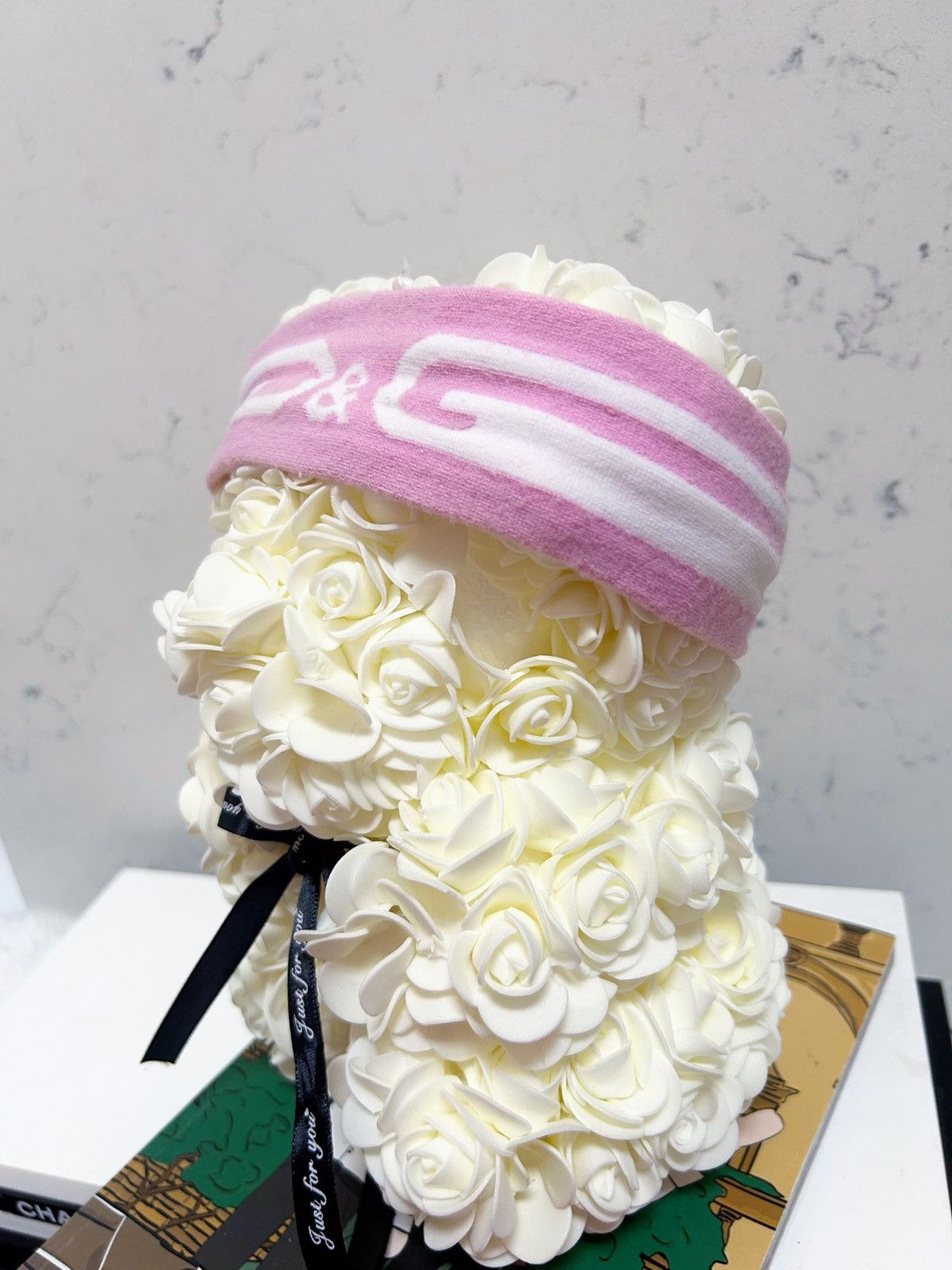 Dolce & Gabbana Authentic Dolce & Gabbana DG Baby Pink & White Logo Headband Size ONE SIZE - 4 Thumbnail