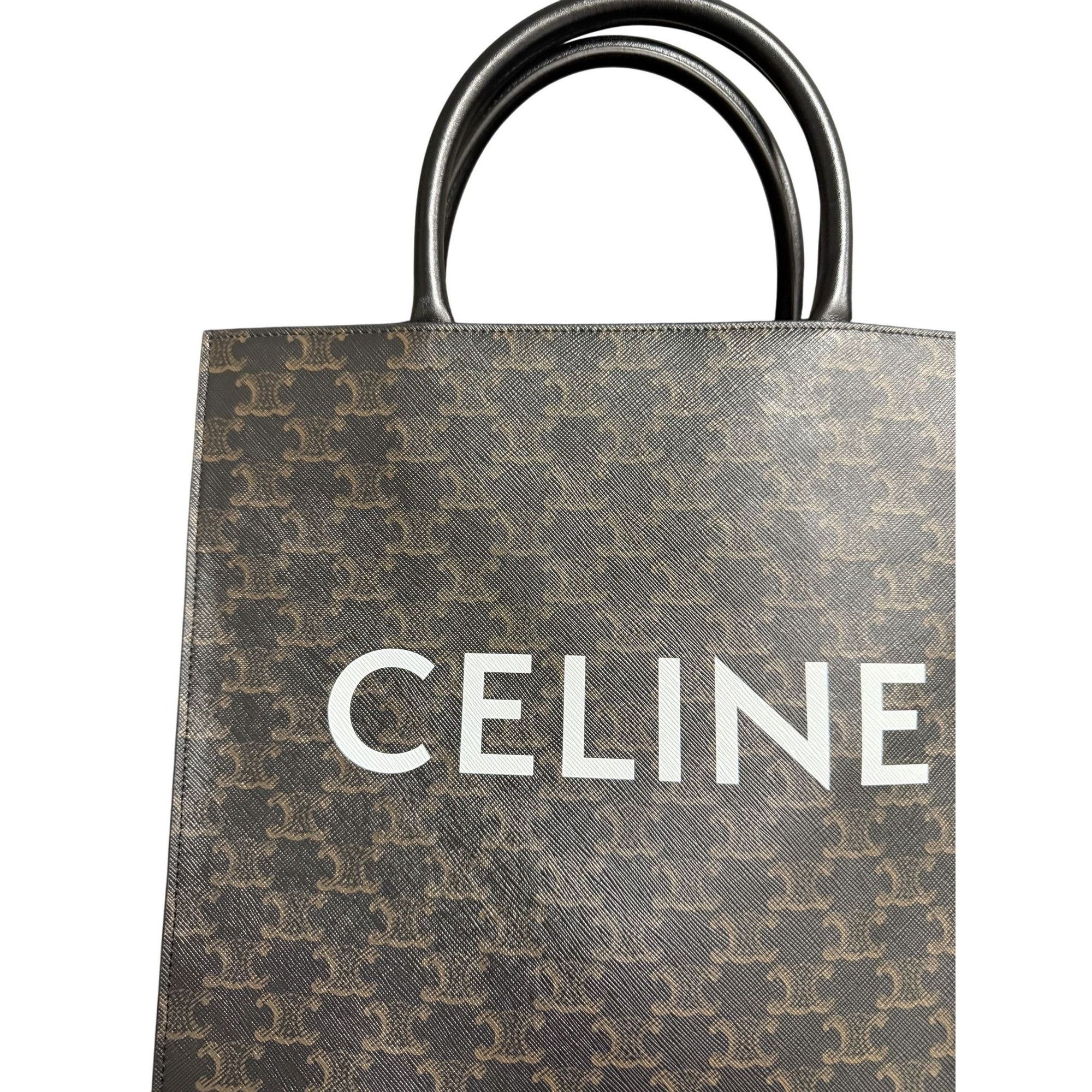 Celine Celine Vertical Cabas Bag In Triomphe Canvas & Leather Size ONE SIZE - 9 Thumbnail