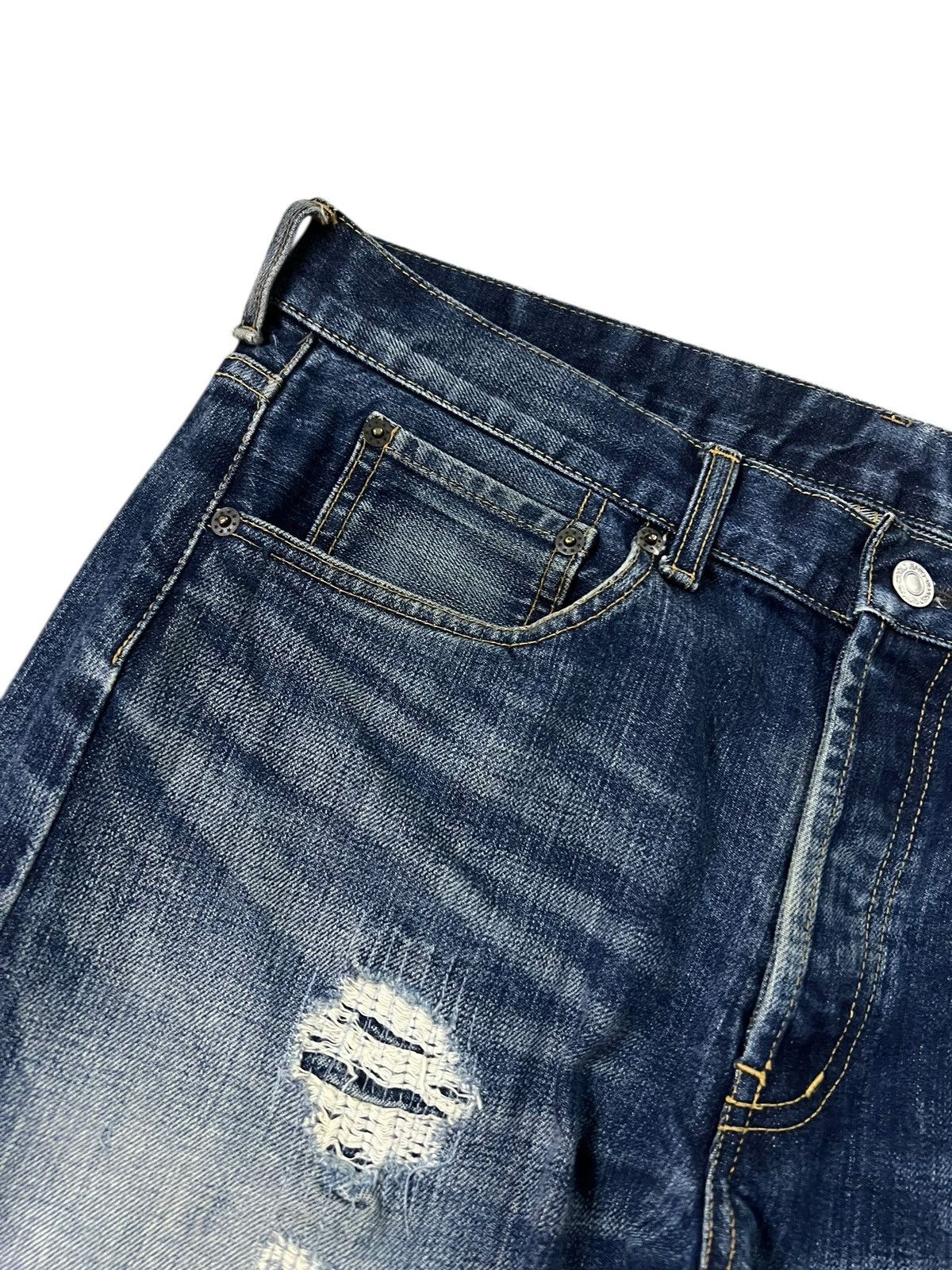 Japanese Brand Takeo Kikuchi Painted Pactwork Jean Japan Size US 33 - 11 Thumbnail