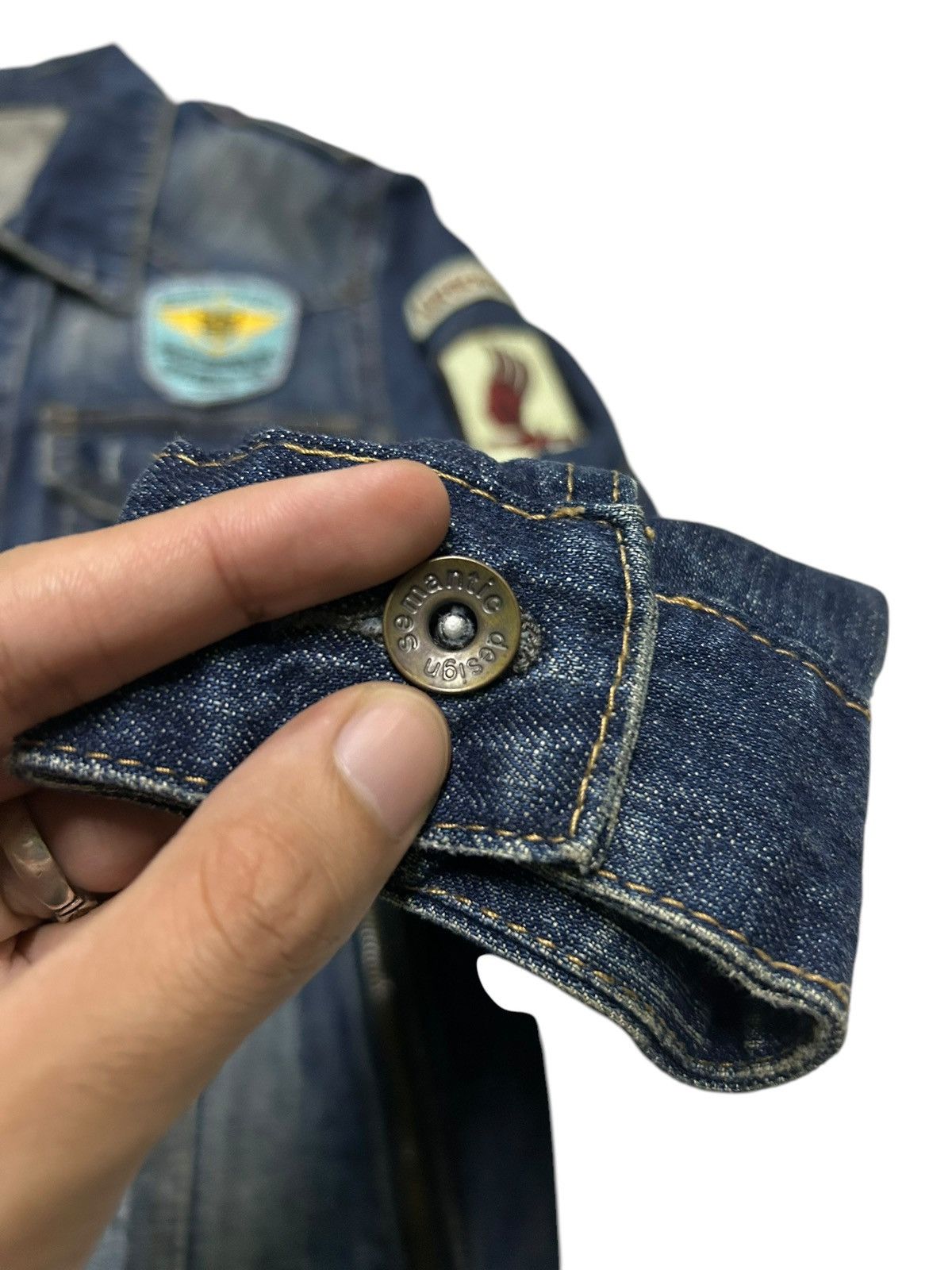 If Six Was Nine × KMRii × Le Grande Bleu (L.G.B.) Semantic Design Punk Style Denim Jacket ☠️☠️ Size US M / EU 48-50 / 2 - 7 Thumbnail
