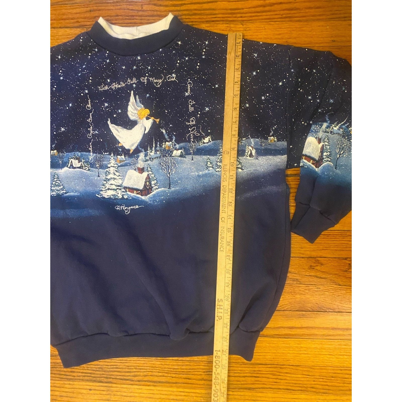 Vintage VTG Angel Snow Nature Sweatshirt L Classic AOP Blue Pullover Size US L / EU 52-54 / 3 - 7 Thumbnail