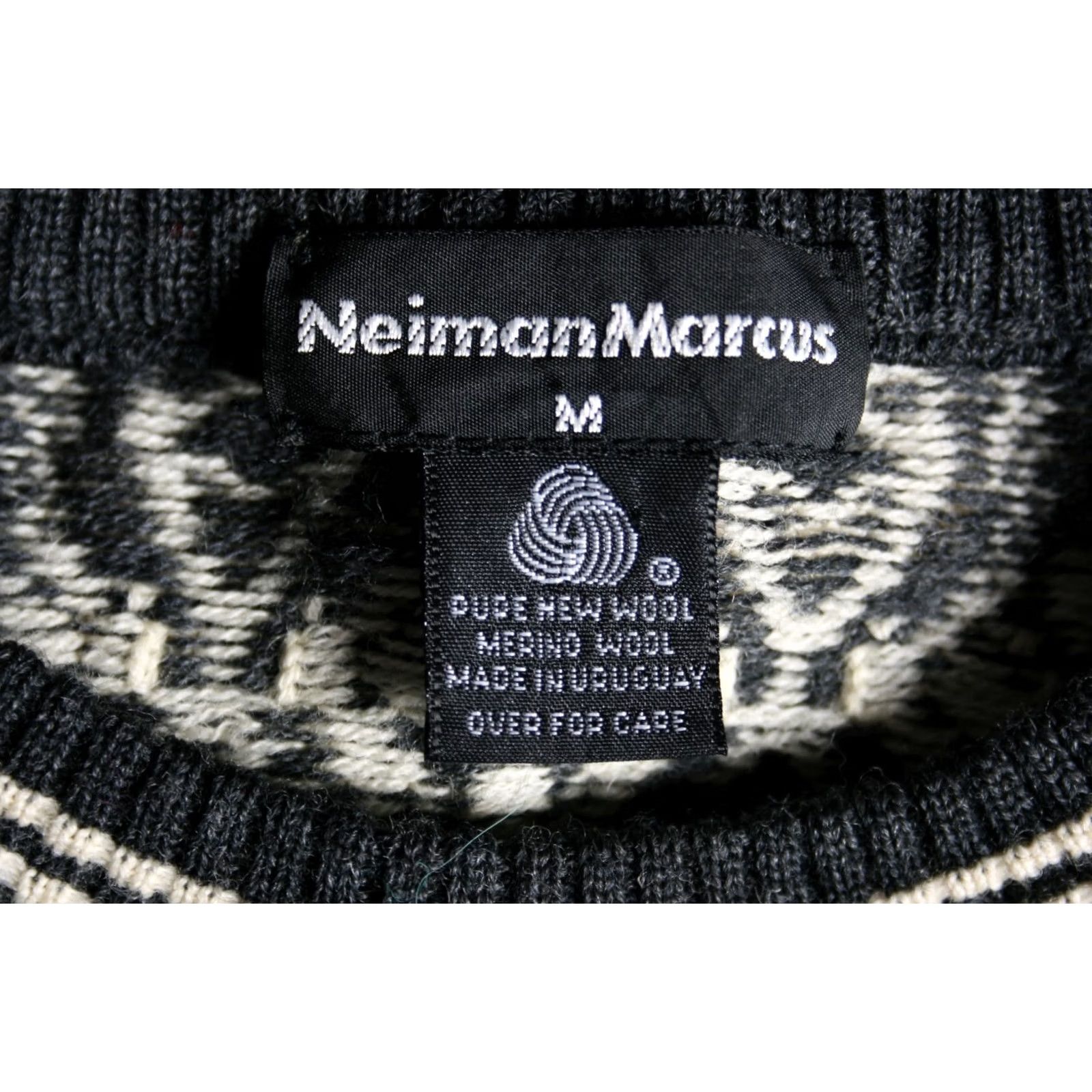 Neiman Marcus VINTAGE Neiman Marcus Gray & Ivory Texture Knit Merino Wool Sweater Men's M Size US M / EU 48-50 / 2 - 5 Thumbnail