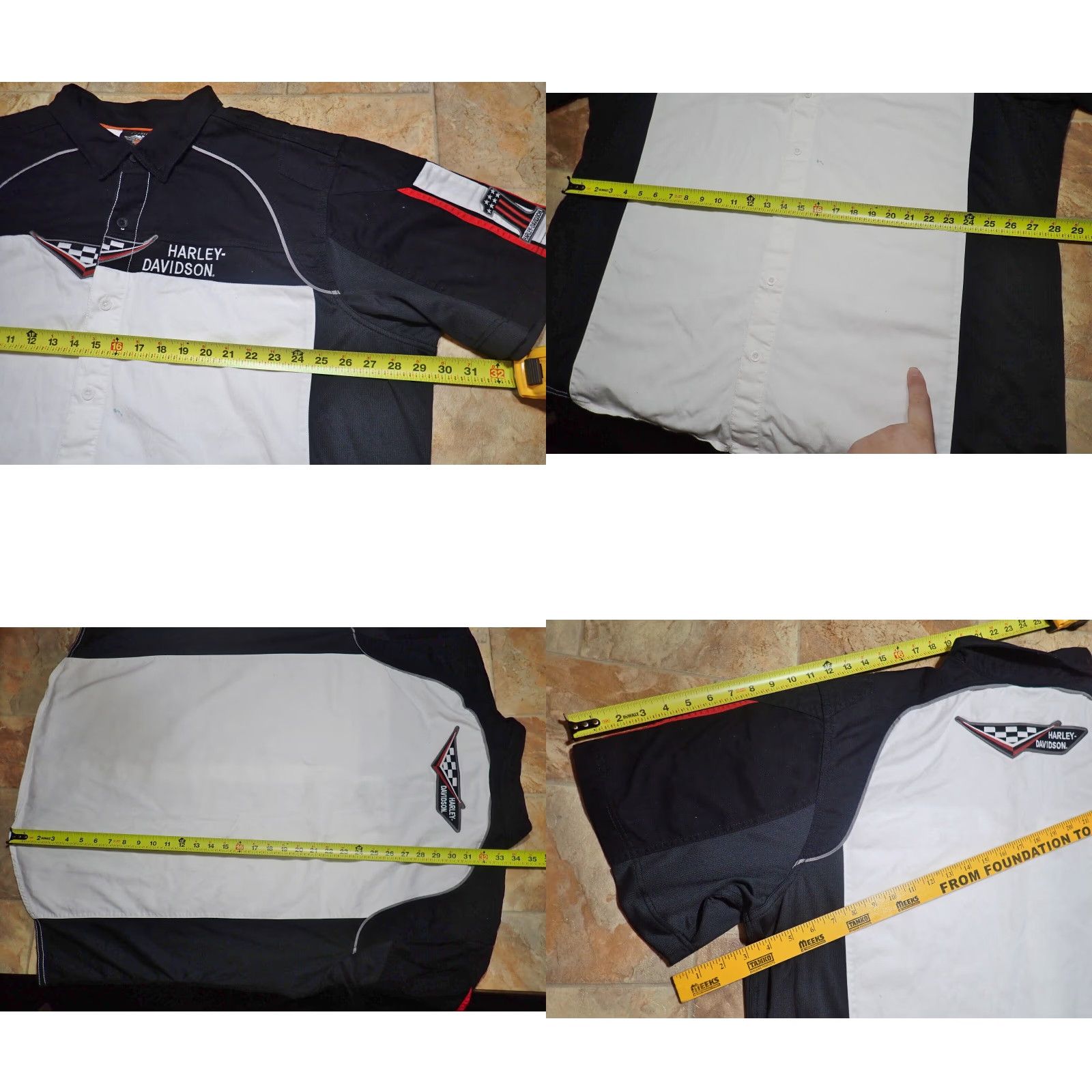 Harley Davidson Harley-Davidson Mens Racing Embroidered Button-Down Shop Shirt 3XL White Black Multicolor Embroidered 3XL Shirt Size US XXL / EU 58 / 5 - 8 Thumbnail