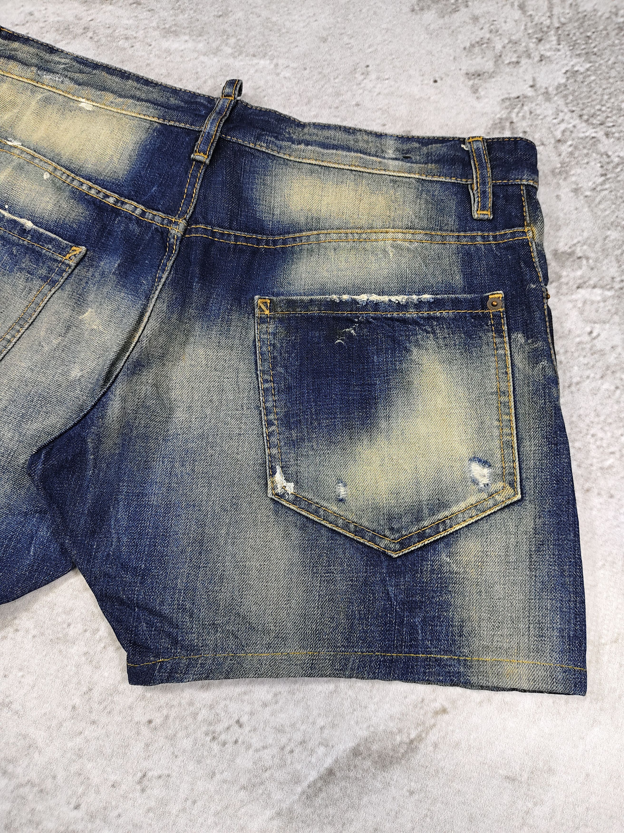 Dsquared2 Dsquared2- Grunge Punk Rock Mud Wash Distressed Denim Shorts Size 34" / US 12 / IT 48 - 7 Thumbnail
