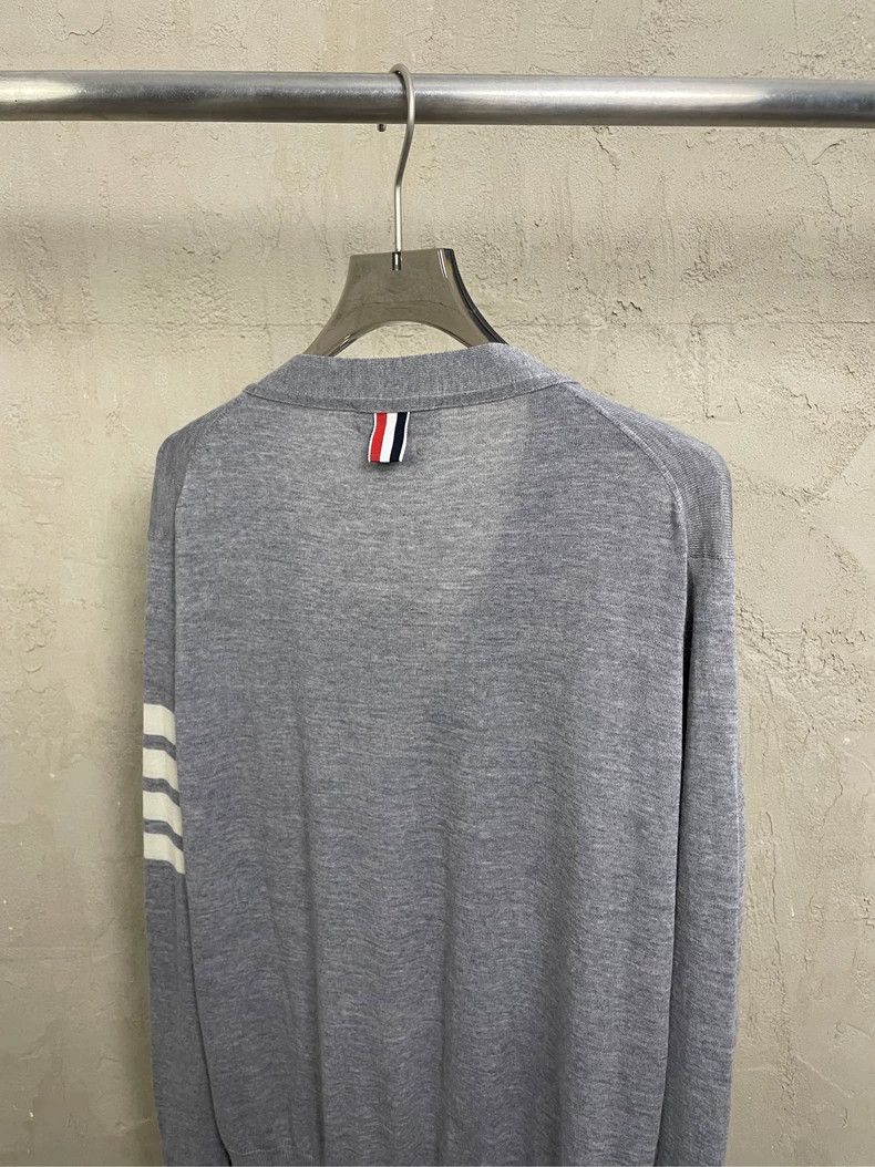 Thom Browne Thom Browne Light gray classic wool cardigan jacket 2505-N Size US L / EU 52-54 / 3 - 4 Thumbnail
