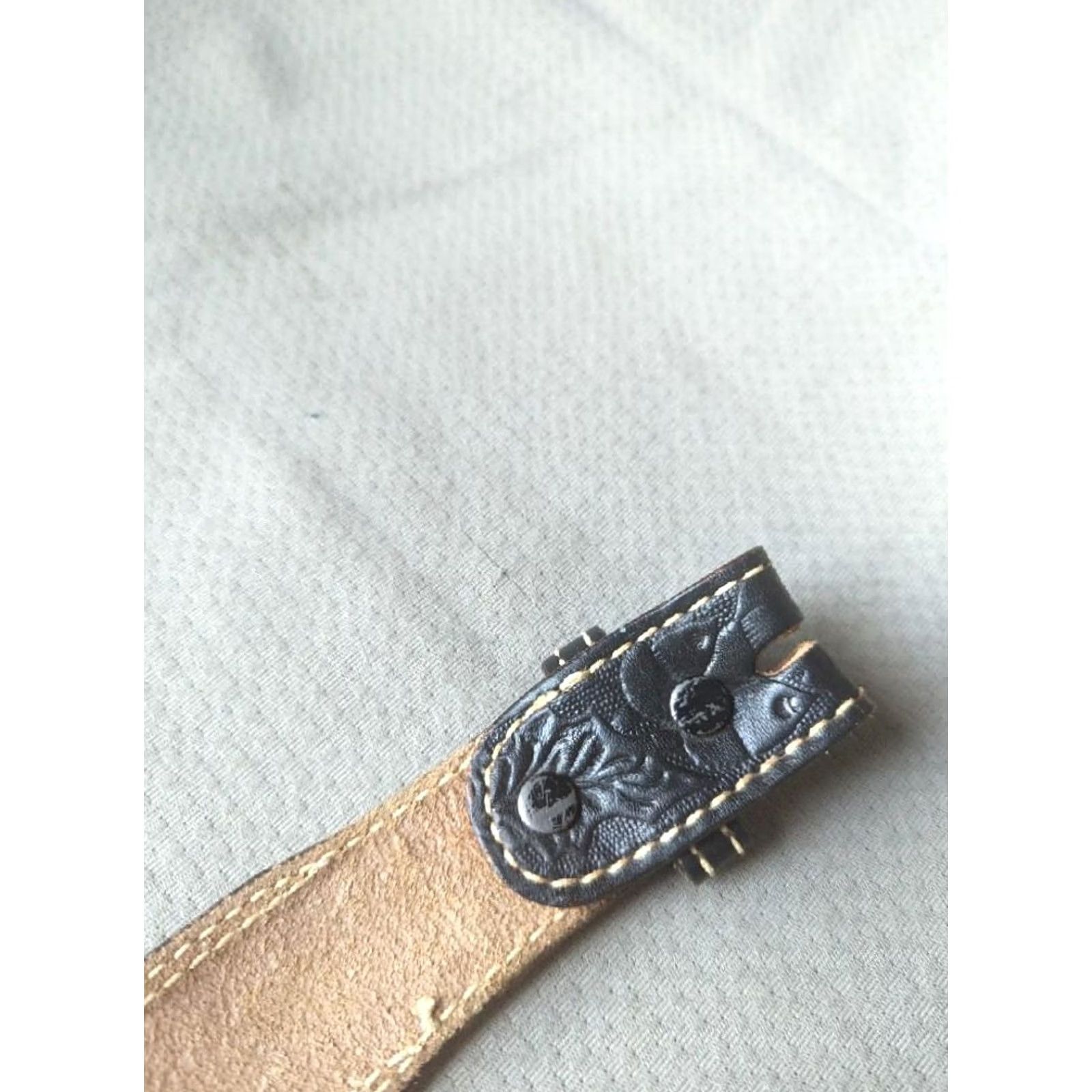 Vintage VINTAGE WESTERN belt Dona Allen leather COWHIDE 42 black Acorns handcrafter Buckle USA Mens Belt Size 42 - 7 Thumbnail