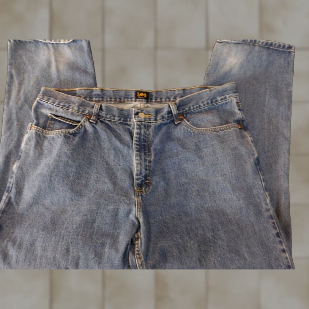 Lee VINTAGE Lee Jeans 42x30 Straight Blue Denim Classic Casual Mens Regular 42 Blue Jeans American 90s? Size US 42 / EU 58 - 1 Thumbnail