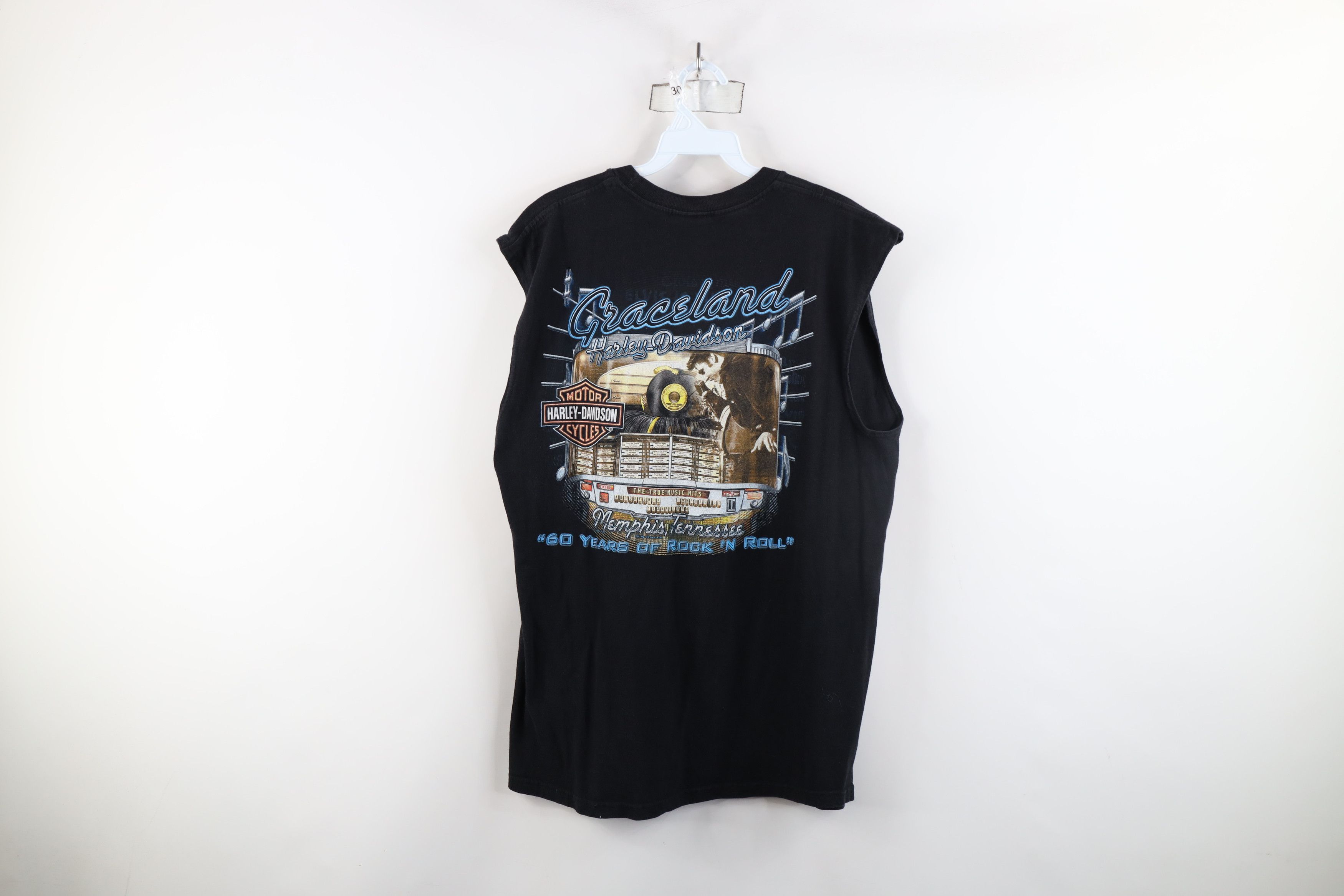 Harley Davidson × Vintage Vintage Y2K Harley Davidson Skull Flag Sleeveless T-Shirt Size US L / EU 52-54 / 3 - 13 Thumbnail