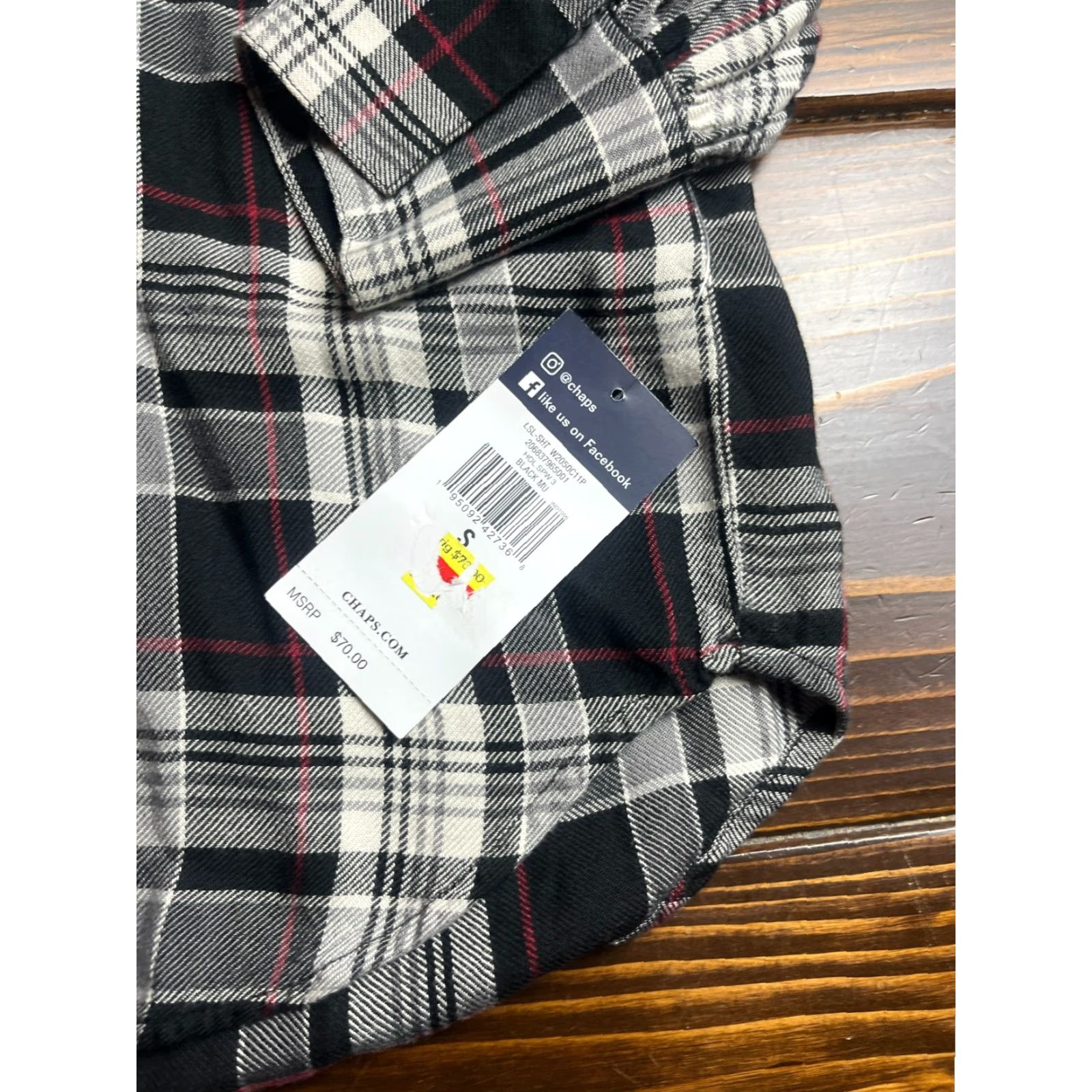 Chaps VINTAGE Chaps Shirt Womens S Black White Red Plaid Quarte Button NWT Size S / US 4 / IT 40 - 5 Thumbnail
