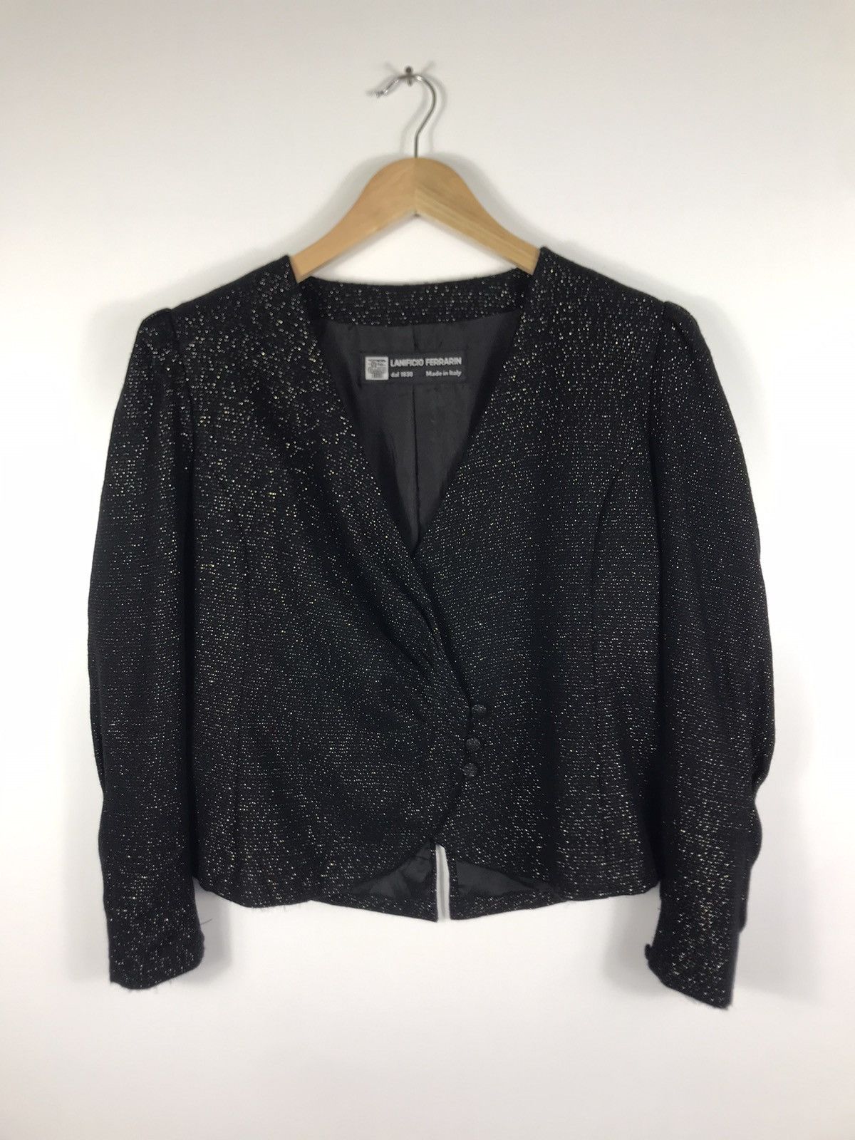 Vintage 🔥Nice Design Lanificio Ferrarin Italy Cropped Coat Jacket Size S / US 4 / IT 40 - 1 Thumbnail