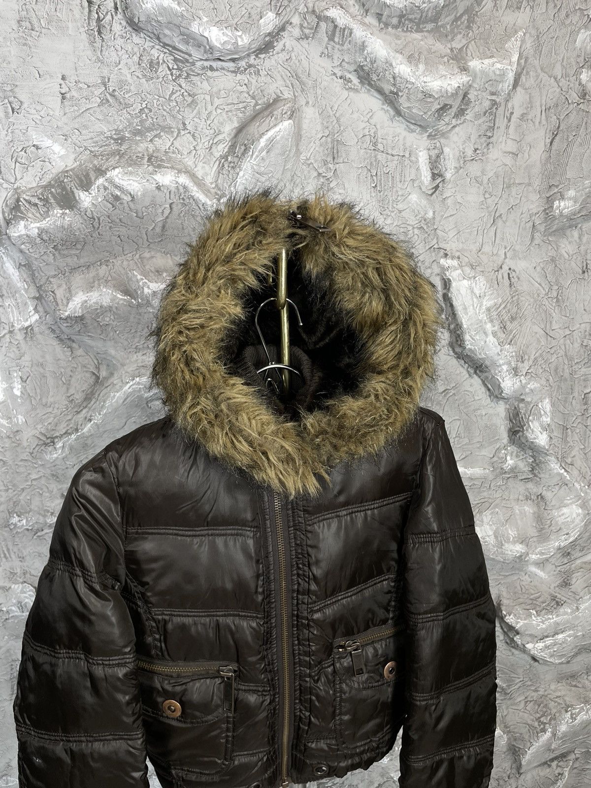 Y2K Fur Zip Hood Bomber Jacket Hysteric Glamour Japan Style