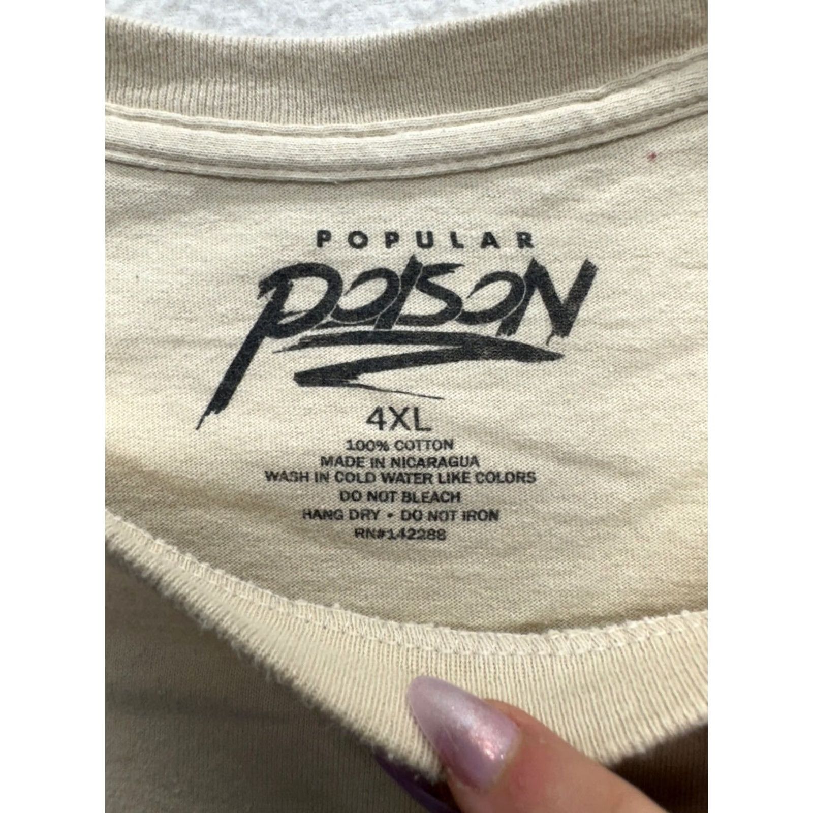 Vintage Popular Poison Walk By Faith Not By Sight Graphic T-Shirt Beige 4XL Unisex Adults Size US XXL / EU 58 / 5 - 4 Thumbnail