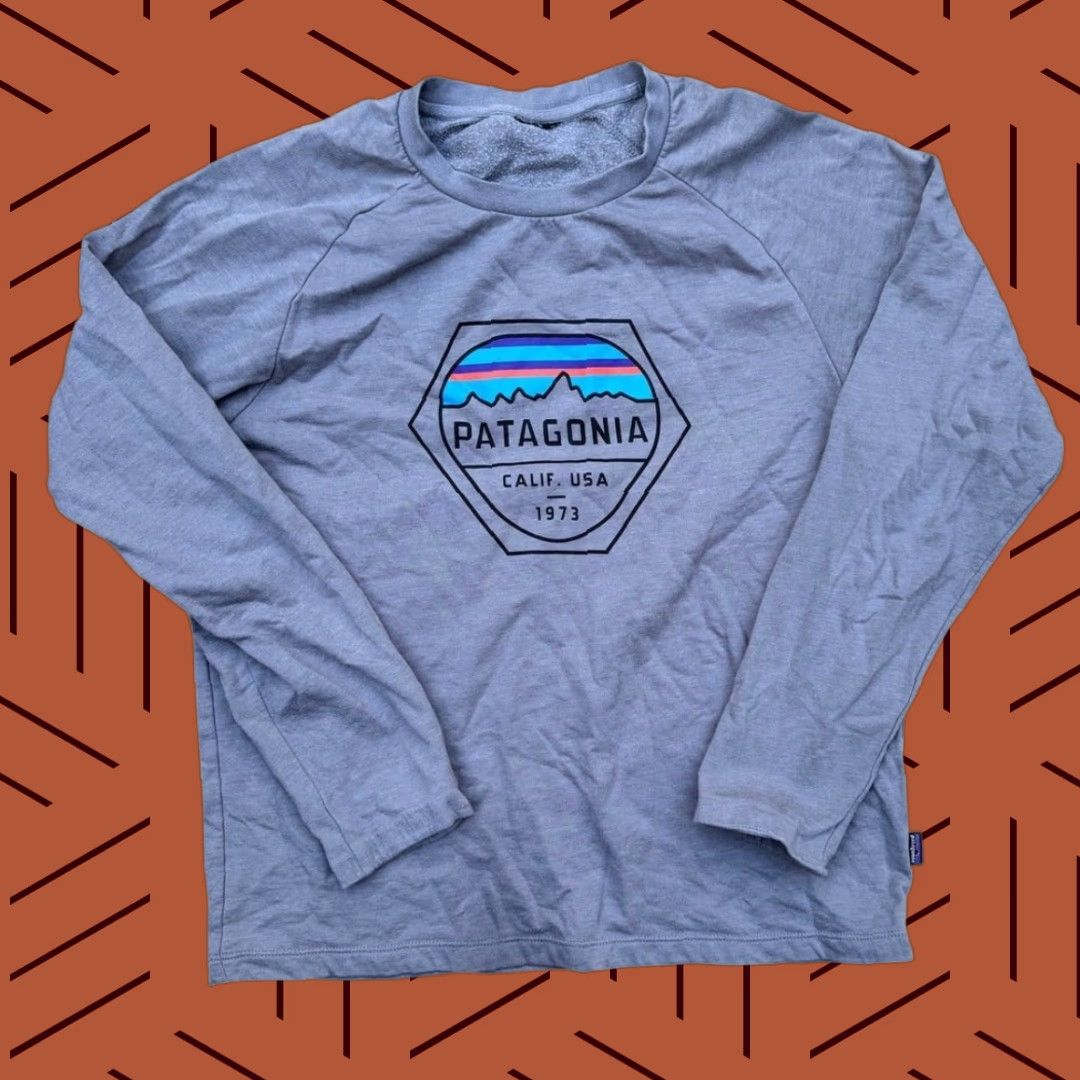 Patagonia Patagonia Uprisal Sweatshirt Fitz Roy Hex Logo Crew Size M Men's Gray Size US M / EU 48-50 / 2 - 1 Thumbnail