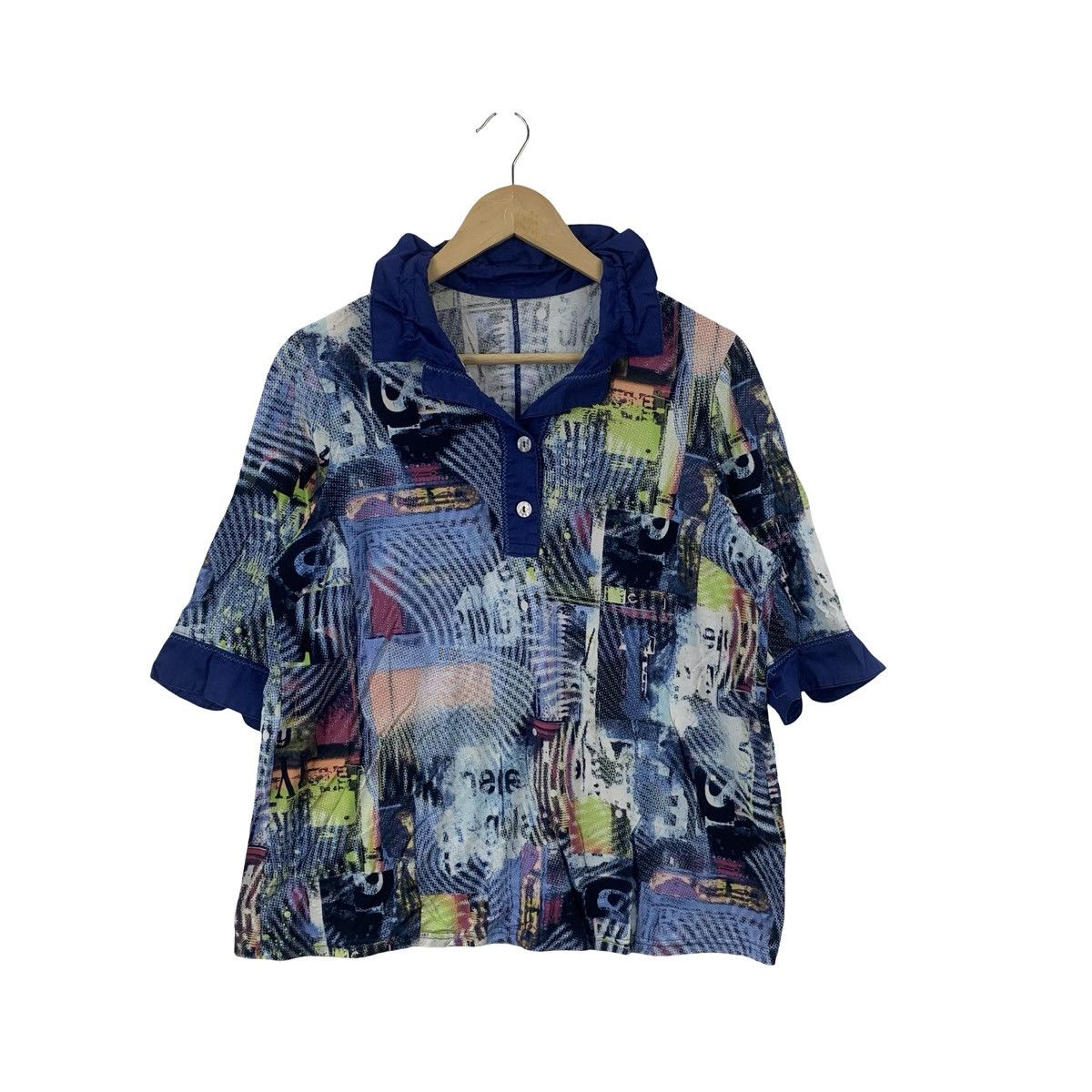 Vintage Vintage LEONARDI ITALY Abstract Print Mesh Collared Size US M / EU 48-50 / 2 - 3 Thumbnail