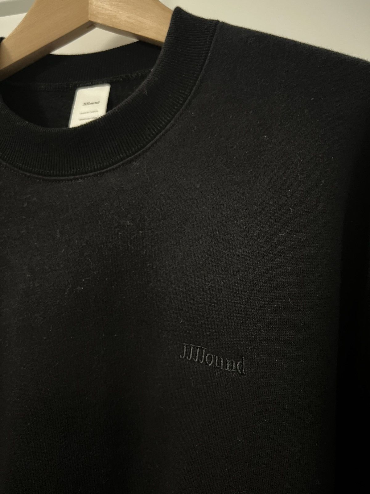 JJJJound M Classic JJJJound Logo Crewneck Sweatshirt Black on black Size US M / EU 48-50 / 2 - 2 Thumbnail
