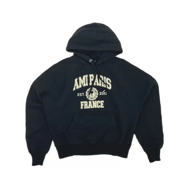 AMI Amiparis Black Logo Print Hoodie for All -2507 Size US M / EU 48-50 / 2 - 2 Thumbnail