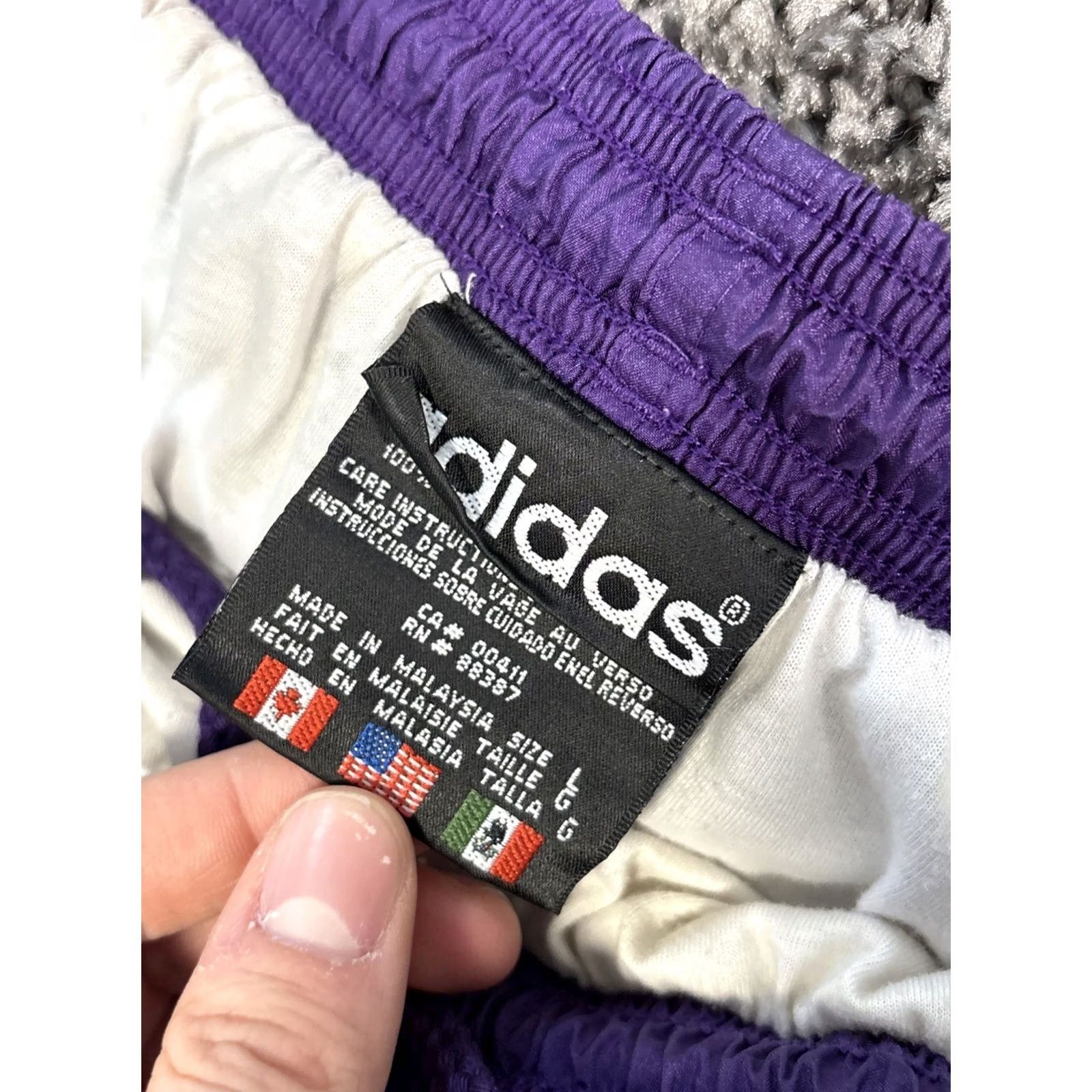 Adidas VINTAGE adidas Track Pants Mens L Purple 90s Baggy Pockets Basketball Size US 33 - 5 Thumbnail