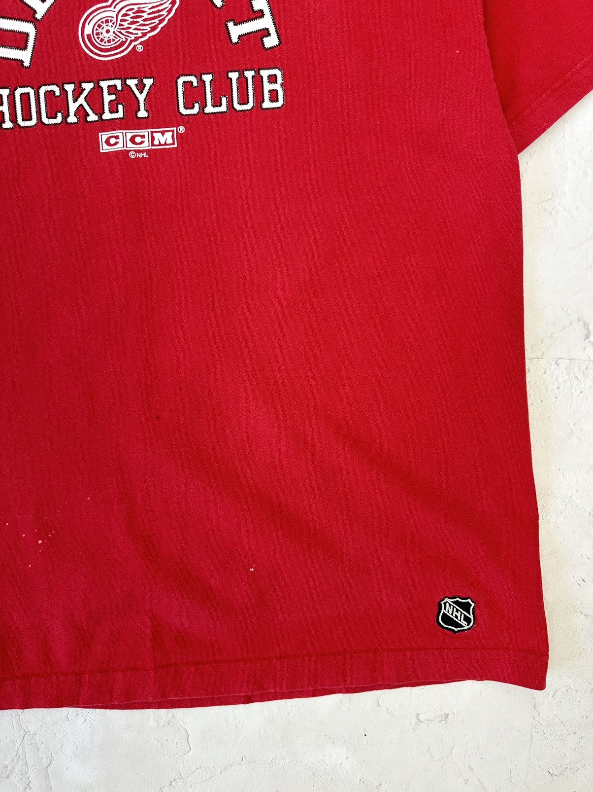 NHL × Vintage Vintage Detroit Hockey Club Red T-shirt Size US XL / EU 56 / 4 - 4 Thumbnail