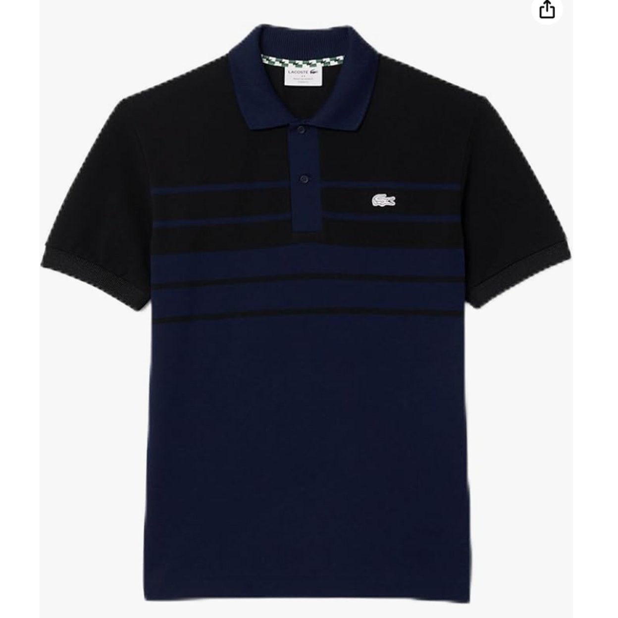Lacoste Lacoste Men's Classic Fit Striped Polo Navy Blue/Black 3XL Size US XXL / EU 58 / 5 - 1 Thumbnail