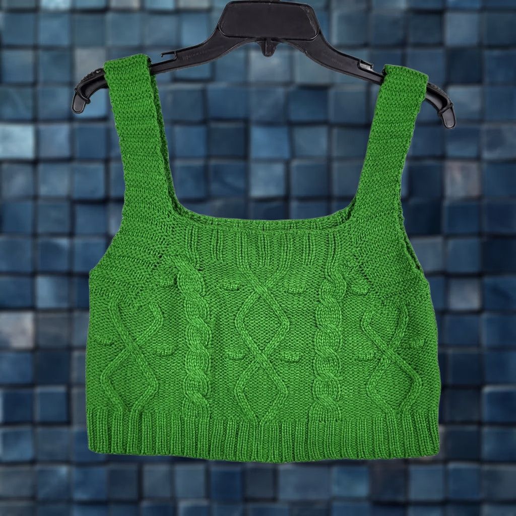 Vintage KENDALL KYLE Green Women's Cropped Tank Top Size M Size M / US 6-8 / IT 42-44 - 1 Thumbnail