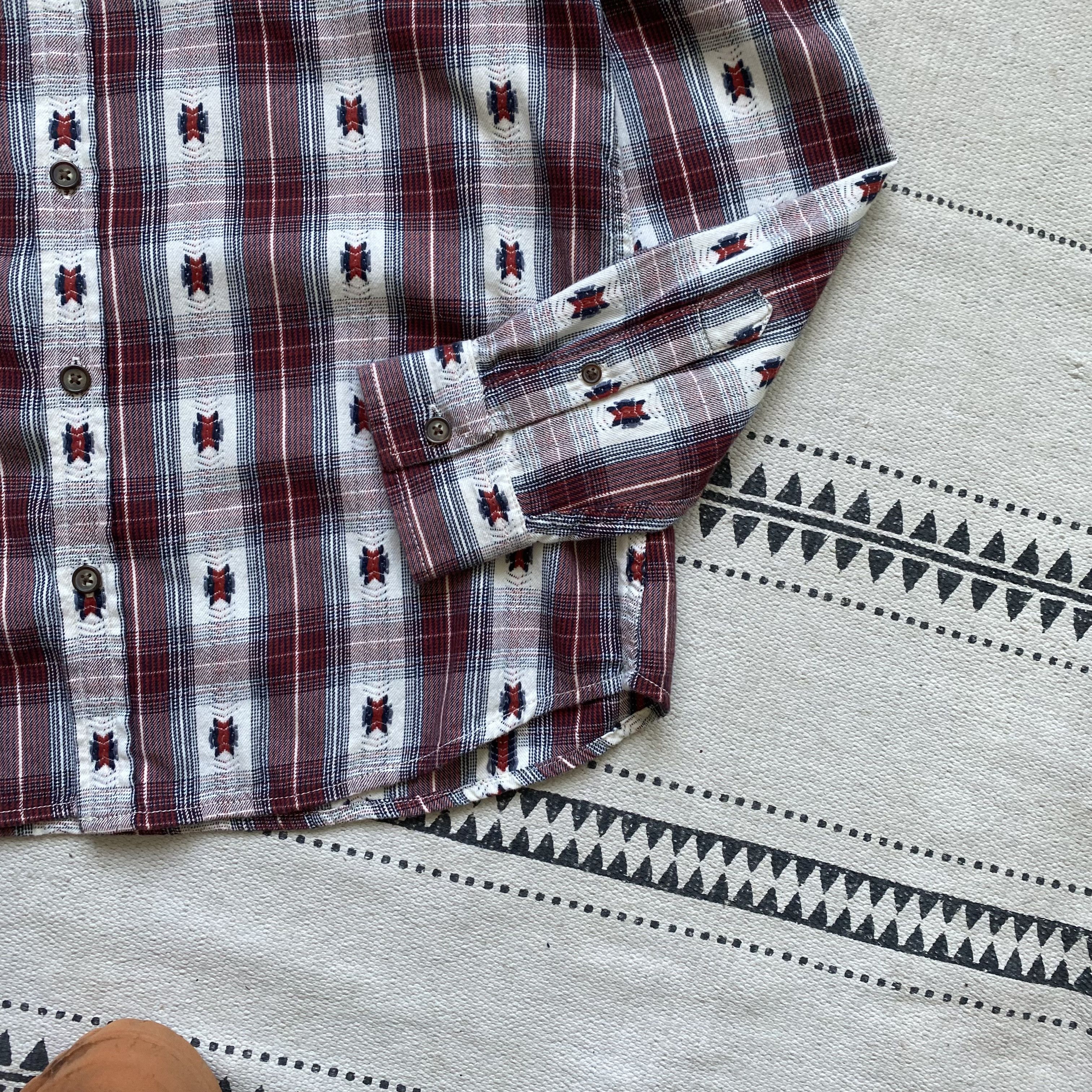 Cowboy Equipment 👔 Vintage 2000s Flannel Cowboy Western shirt Lee Wrangler Size US M / EU 48-50 / 2 - 6 Thumbnail