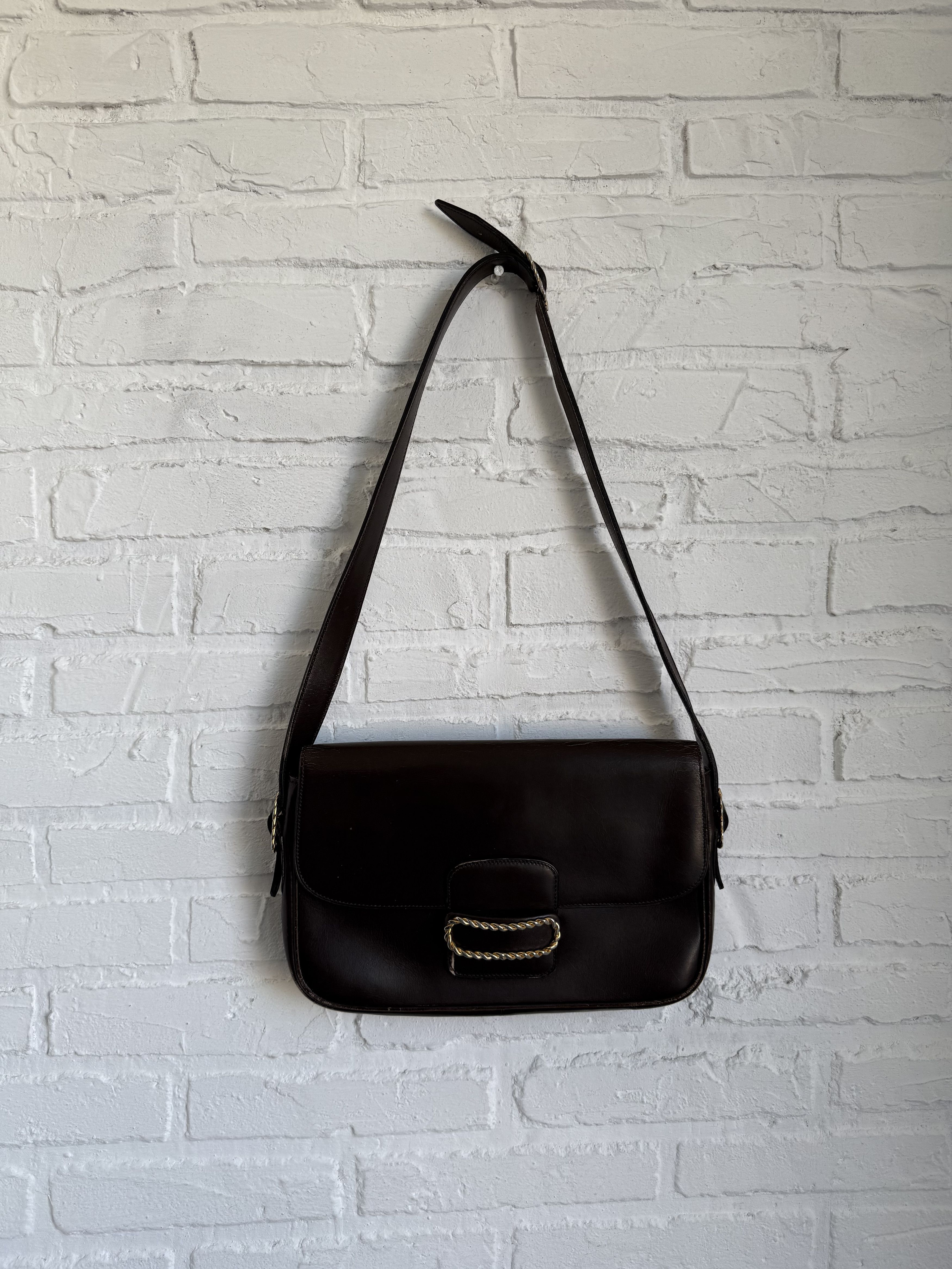 Celine Shoulder Messenger Bag in Brown, Women's